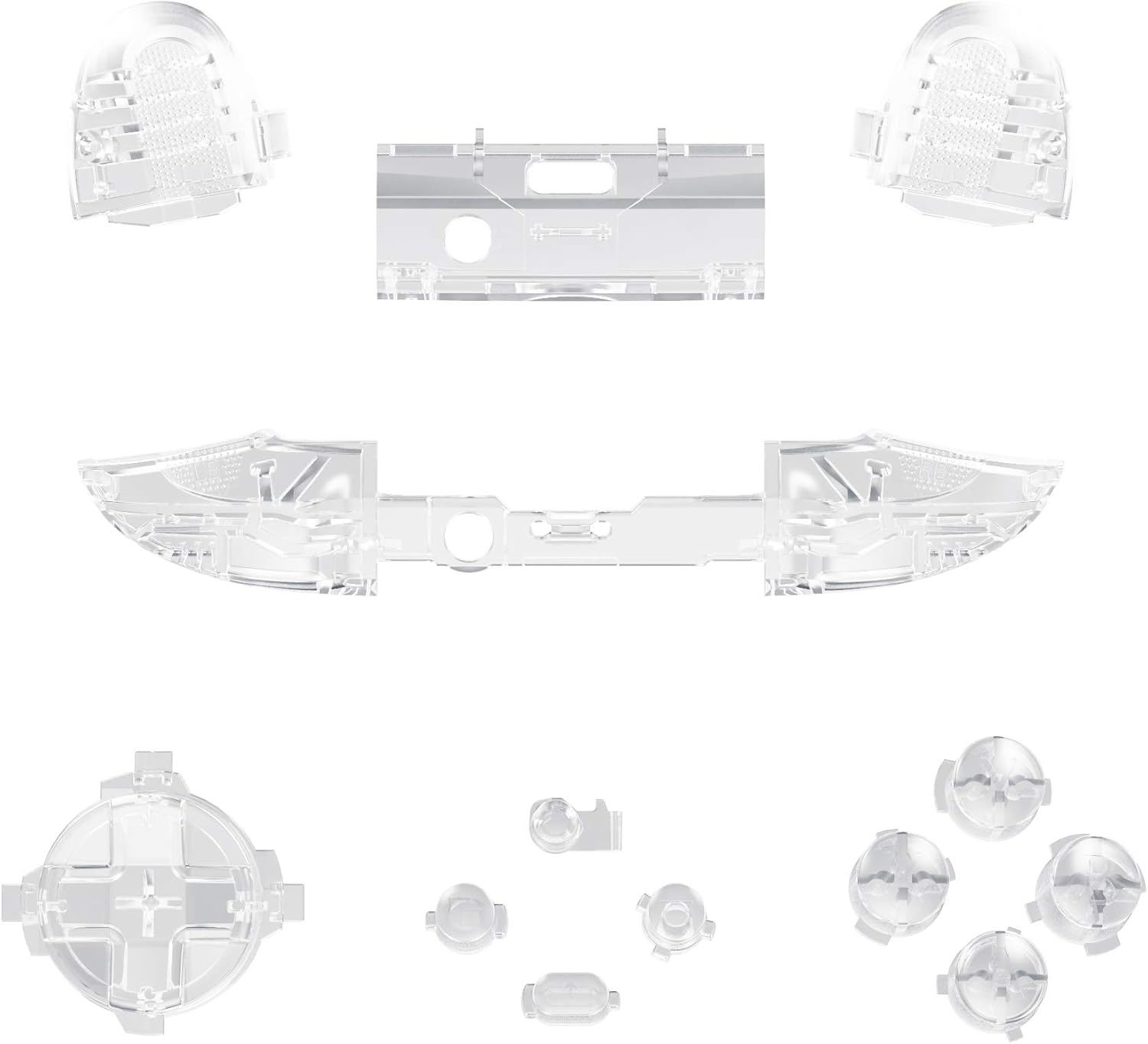 Extremerate Transparent Clear Replacement Buttons for Xbox Series S & Xbox Series X Controller, LB RB LT RT Bumpers Triggers D-Pad ABXY Start Back Sync Share Keys for Xbox Series X/S Controller image number 5
