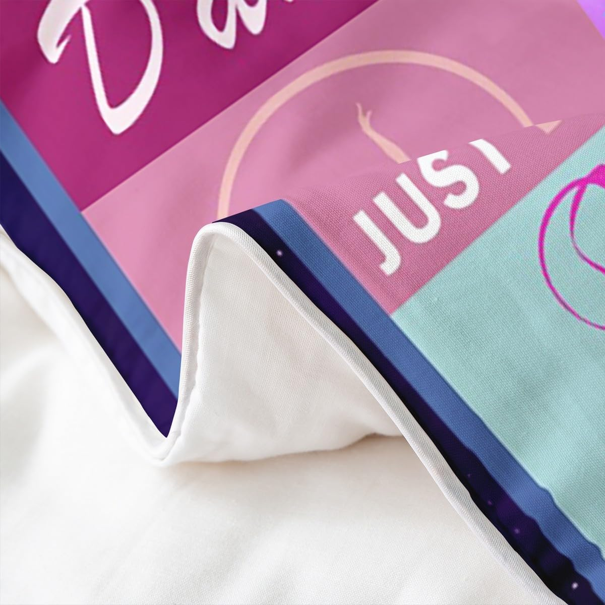 Loussiesd Gymnastics Bedding Set 135 X 200 Cm 100% Cotton Children'S Girls Gymnastics Duvet Cover Set Gifts for Gymnast Lovers Purple Bedding Set