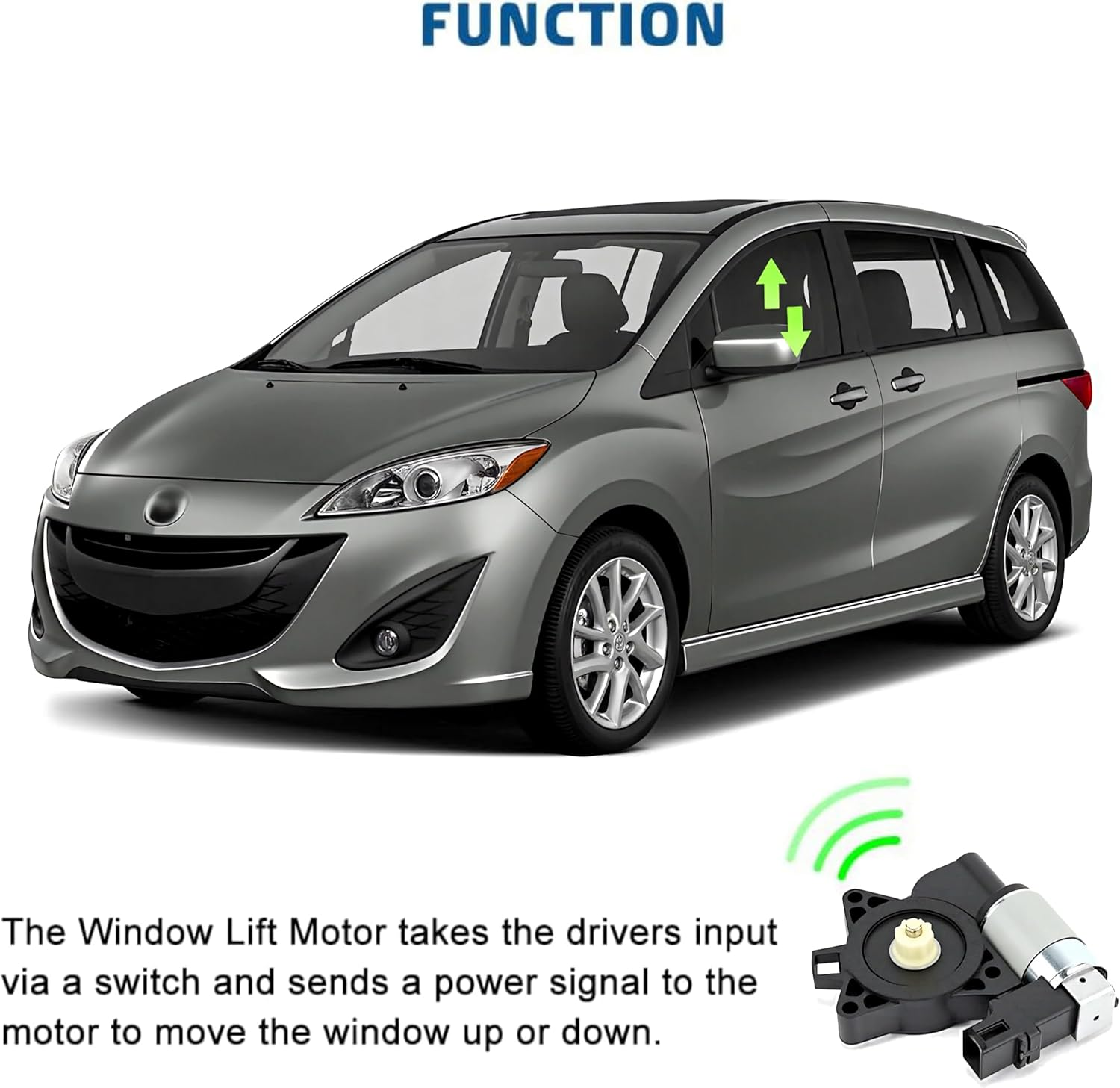 Power Window Lift Motor Fit for Mazda 3 5 6 CX-7 CX-9 RX-8 Replace Part # G22C5858XF, GJ6A5858XC, D01G5858XB 742-802 image number 2