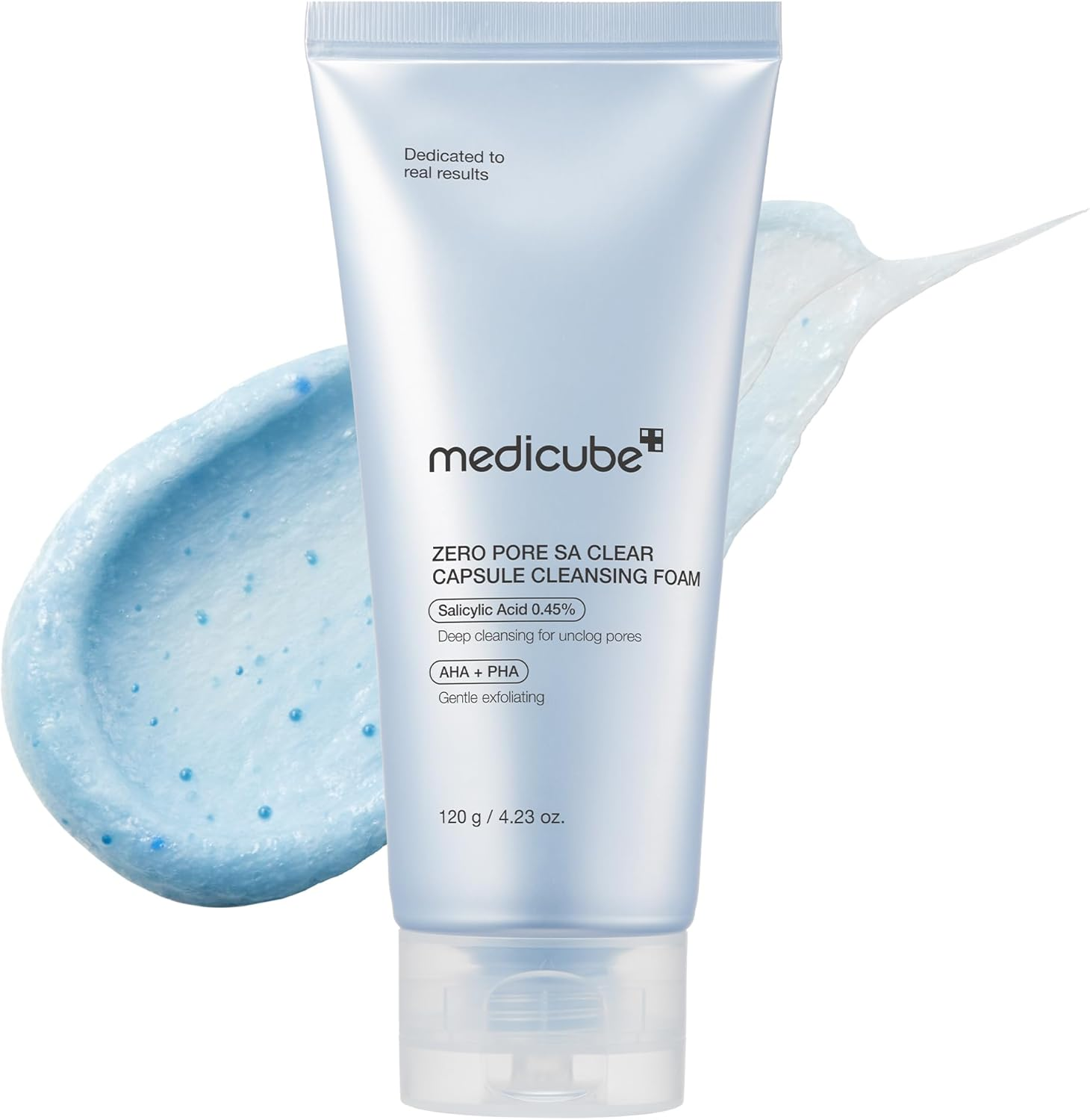 Medicube Zero Pore Clear Blue Capsule Facial Cleanser for Skin Texture, Blackhead & Pore Care | AHA, BHA & PHA for Double Cleansing, Daily Gentle Face Wash, Korean Skincare | 120G / 4.23 Oz image number 6
