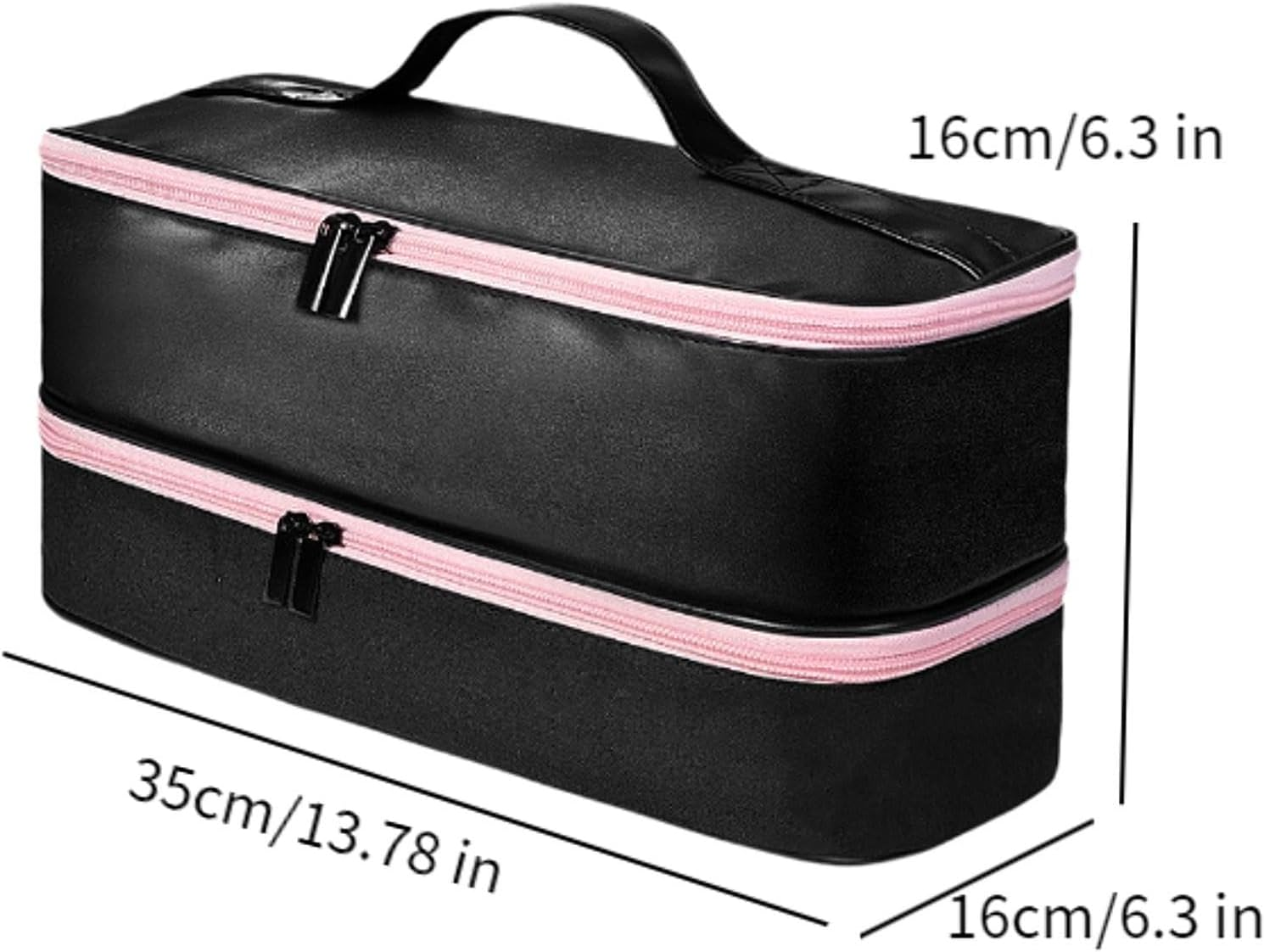 Eigell Portable Hair Tool Bag Hair Dryers Storage Organizer Bag Large Capacity Handheld Double Layer Hair Dryers Bag for Curling Iron image number 2