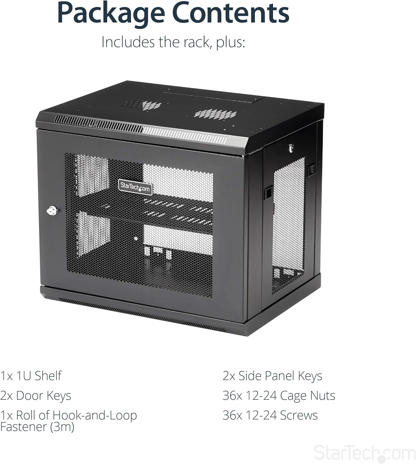 Startech.Com 2-Post 9U Wall Mount Network Cabinet W/ 1U Shelf, 19" Wall-Mounted Server Rack for It/Data Computer Equipment image number 1