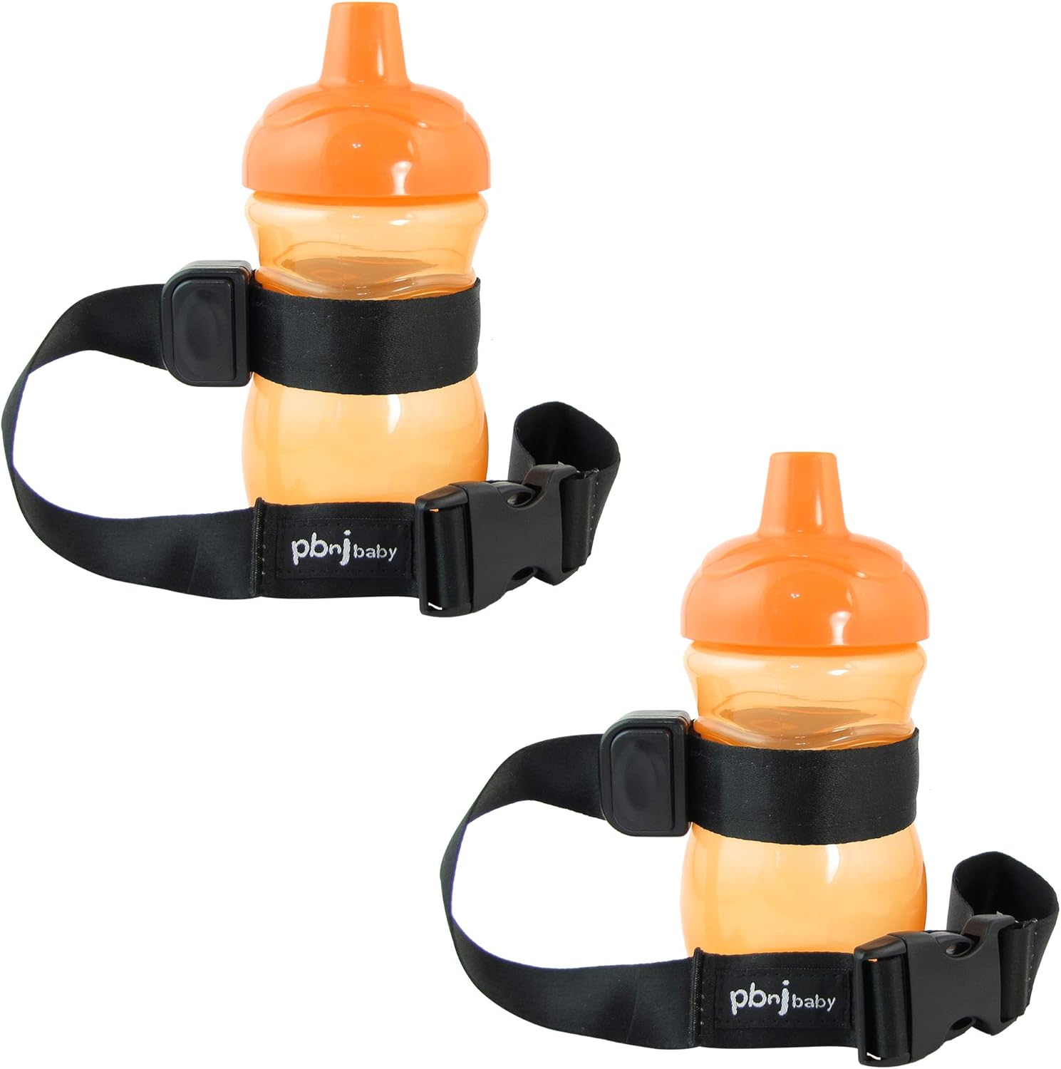 Pbnj Baby Sippypal Sippy Cup Holder Strap Leash Tether (Blk/White Dot 2-Pack)
