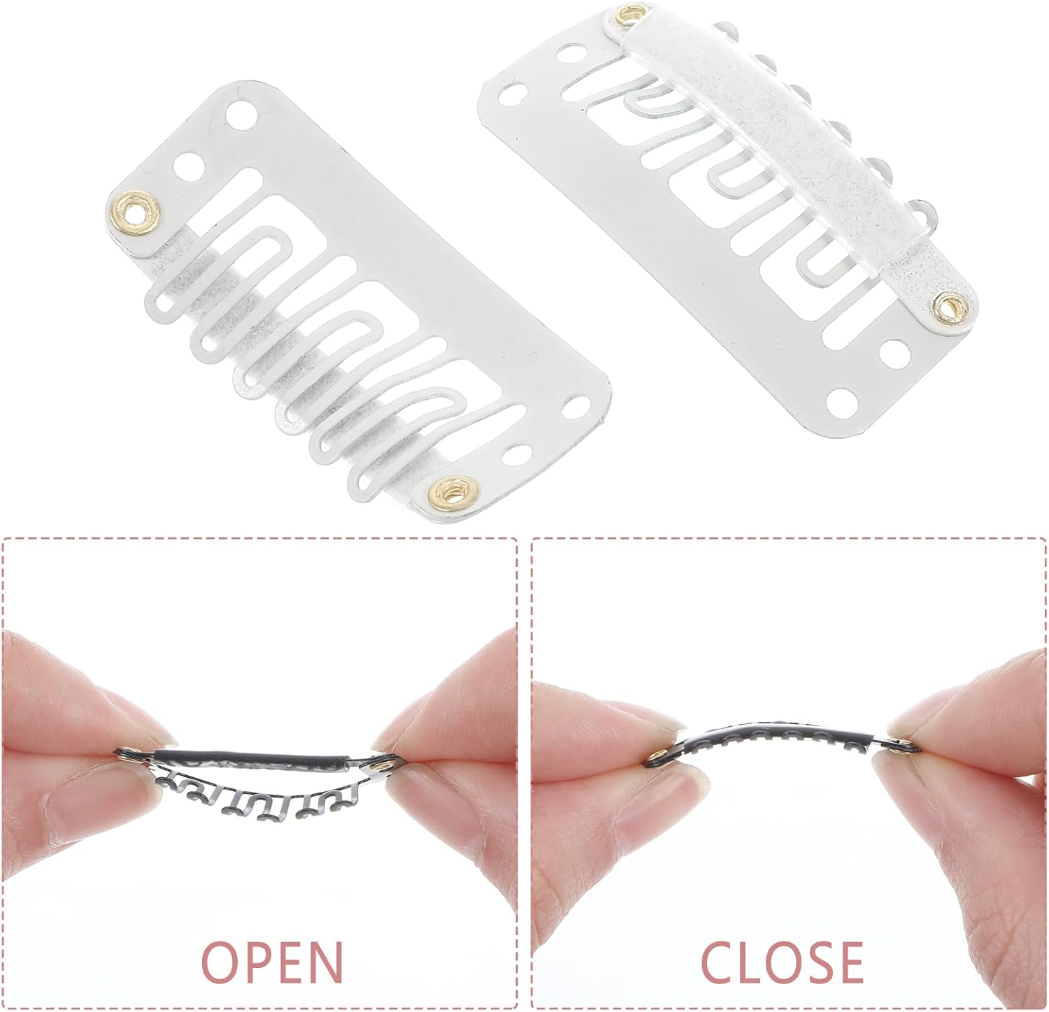 40 Pack Wig Clips 32 Mm Hair Extension Clips 6 Teeth Wig Clips to Secure Wig Small Wig Comb with Rubber Metal Snap Wig Accessories for Women Men, 4 Colors image number 4