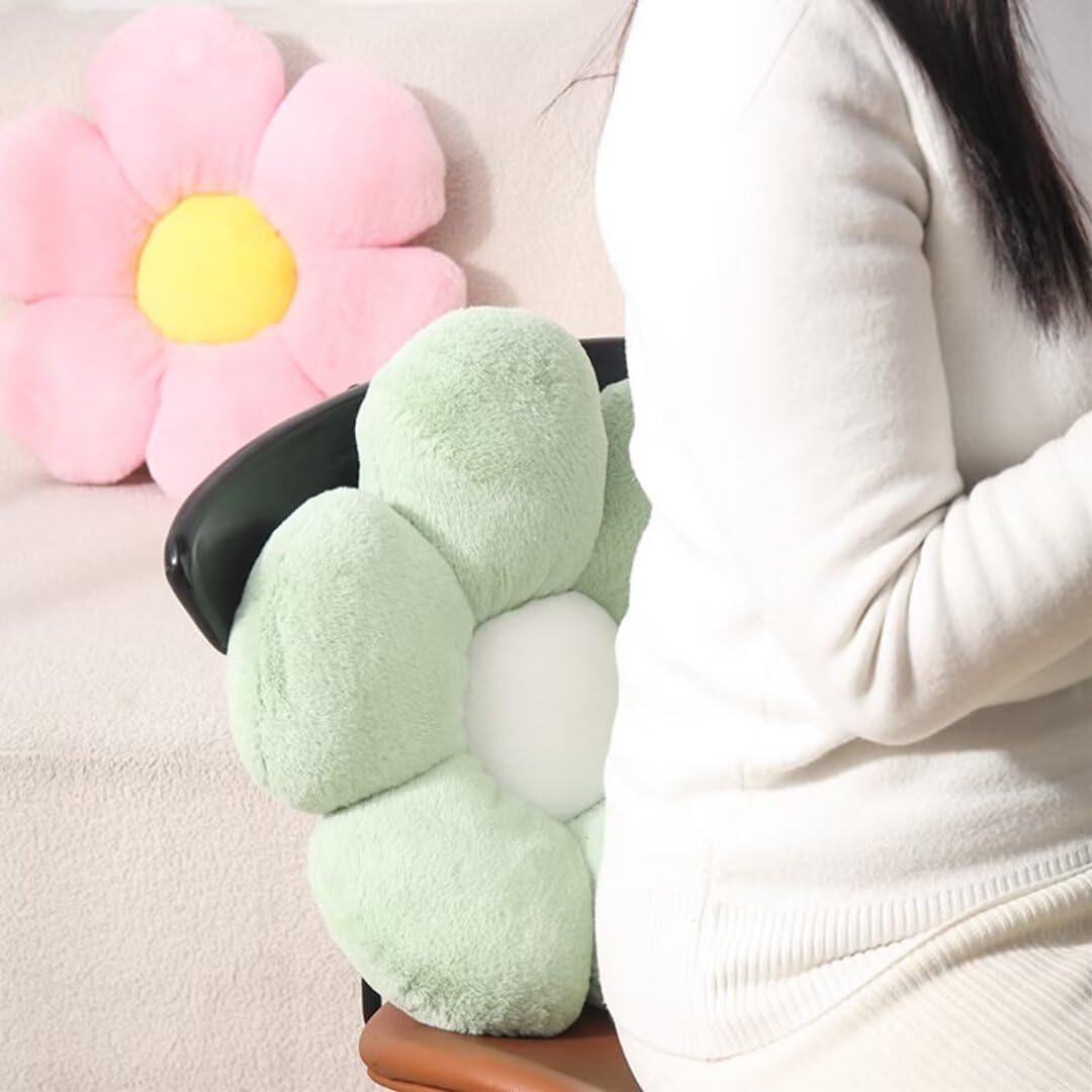 17.7 Inch White Flower Pillow &ndash; Daisy Shaped Cute Decorative Throw Pillow, Soft Floral Seating Cushion Floor Pillows for Sofa, Bed, Chair & Room Decor - Pink image number 5