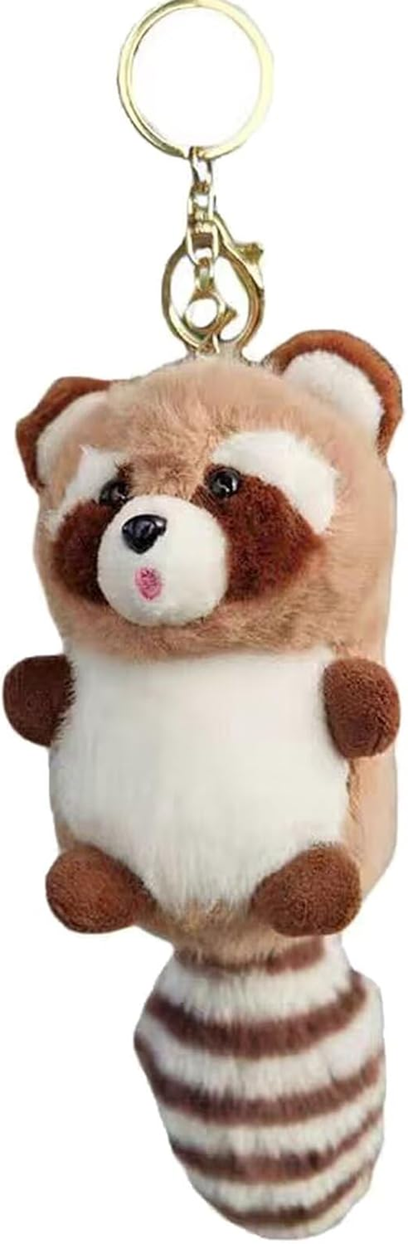 Yienning Plush Keychain,Soft Plush Raccoon Keychain,Animal Pendant Keychain Stuffed Raccoon Hanging Ornament Bag Key Chain