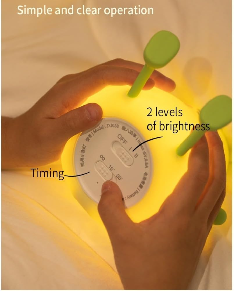 YUCHAO WONOER Cute Mango Night Light-Night Light for Kids, Baby Night Light, Rechargeable Dimmable Nightlight, Bedside Lamp Nursery Nightlight with 15/30/60 Minutes Timing Setting and Touch-Sensitive image number 1