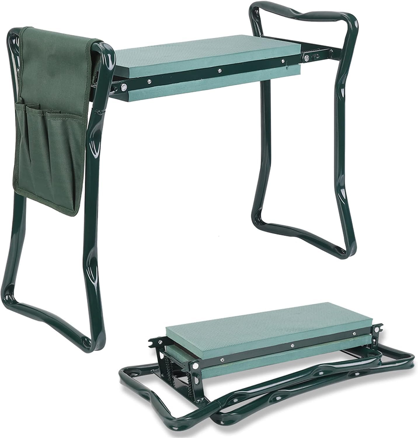 Garden Kneeler Seat with Handles and Tools Bag, Multi-Use Foldable EVA Foam Padded Knee Pad Portable Gardening Stool Lightweight image number 2