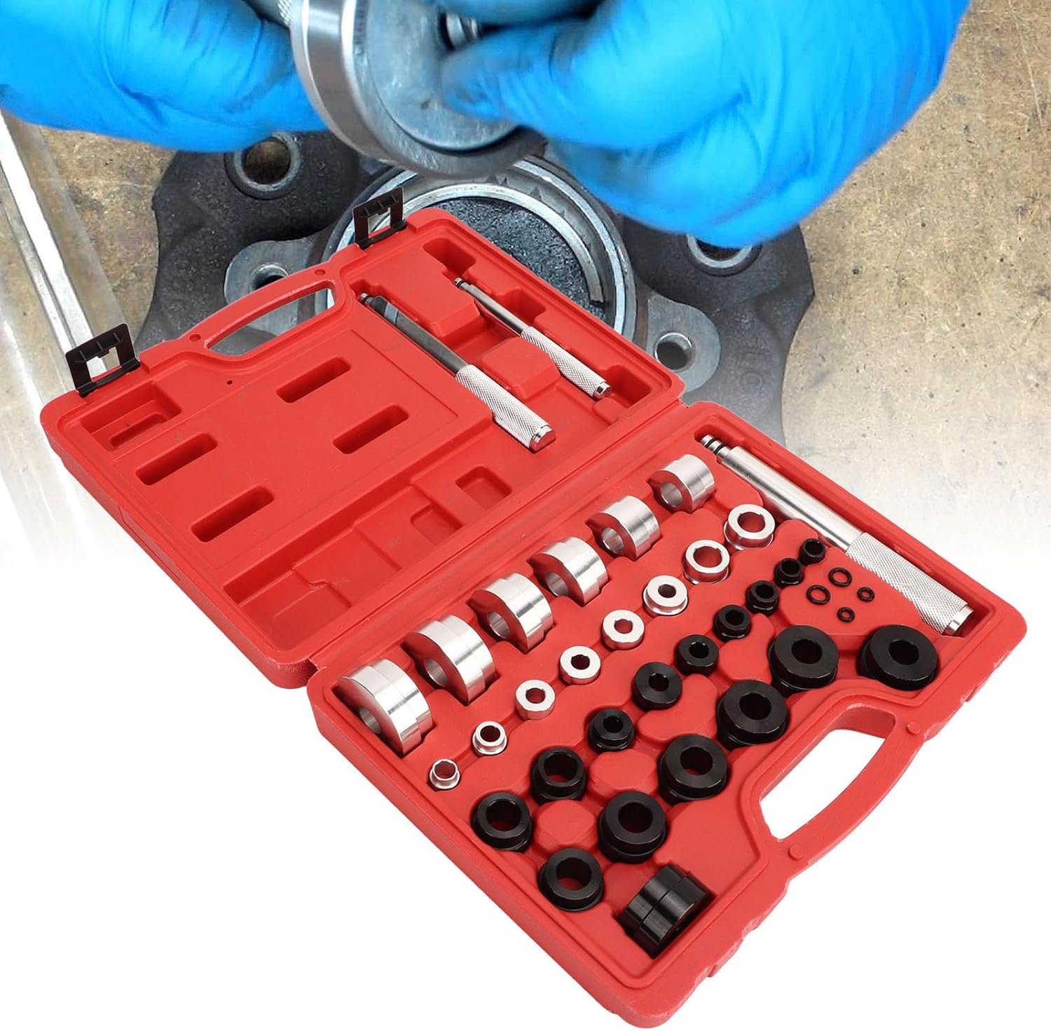 Master Bushing Driver Set - 33Pcs Metric & Standard SAE Removal & Installation Kit, Seal Removal & Installation Tool Kit, 3 Drive Handles, Easy to Use, Easy to Store