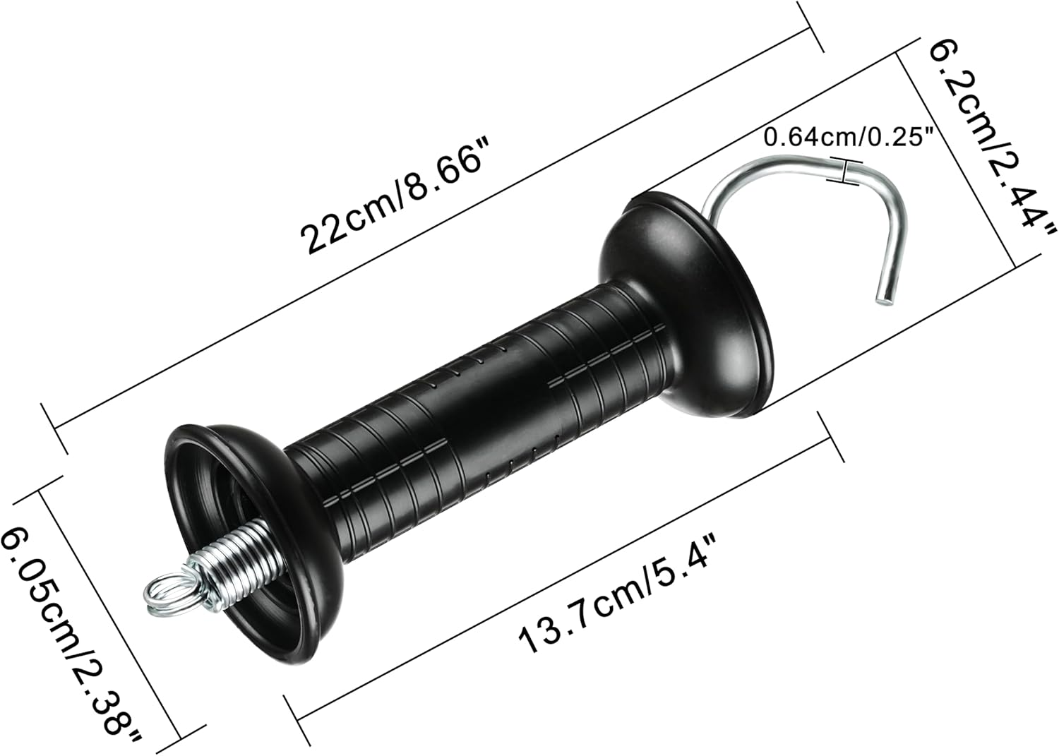 5Pcs Plastic Electric Fence Gate Handle with Insulators and Spring, Heavy Duty Gate Handle, Black image number 5