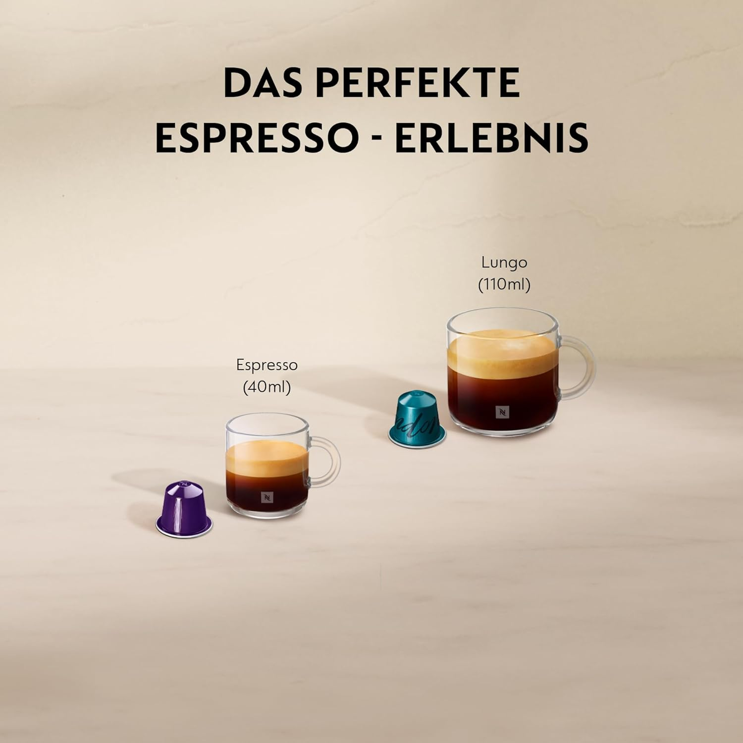 Nespresso De'Longhi EN 80.CW Inissia Capsule Machine, High Pressure Pump and Energy Saving Function, Automatic Power off 9 Minutes, Cup Capacity for Espresso and Lungo, 0.7 L Water Tank, Vanilla Cream image number 5