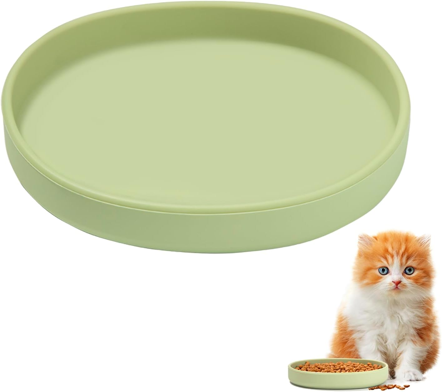 Feeding Bowls for Cats, Non-Slip Cat Bowl, Silicone Flat Feeding Bowl, Cat Bowl for Kittens, Small Dogs image number 1