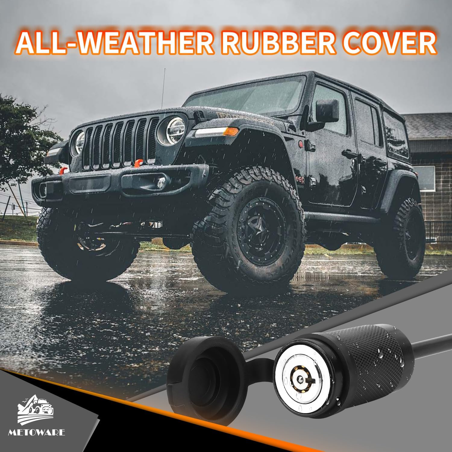 METOWARE Trailer Tongue Coupler Lock 1/4" Dia, 3-1/2" Span, Trailer Hitch Lock for Latch-Type Coupler, Black Trailer Pin Lock for Towing Trailer RV Car Boat Truck (2 Pack)