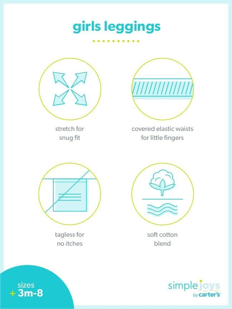 Simple Joys by Carter'S Girls' 3-Pack Leggings