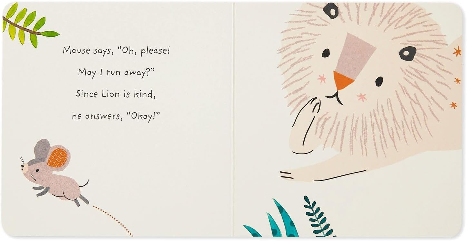 Hallmark the Lion and the Mouse Board Book with Lion Lovey Blanket Set - Comforter Set for Children, New Baby Gift