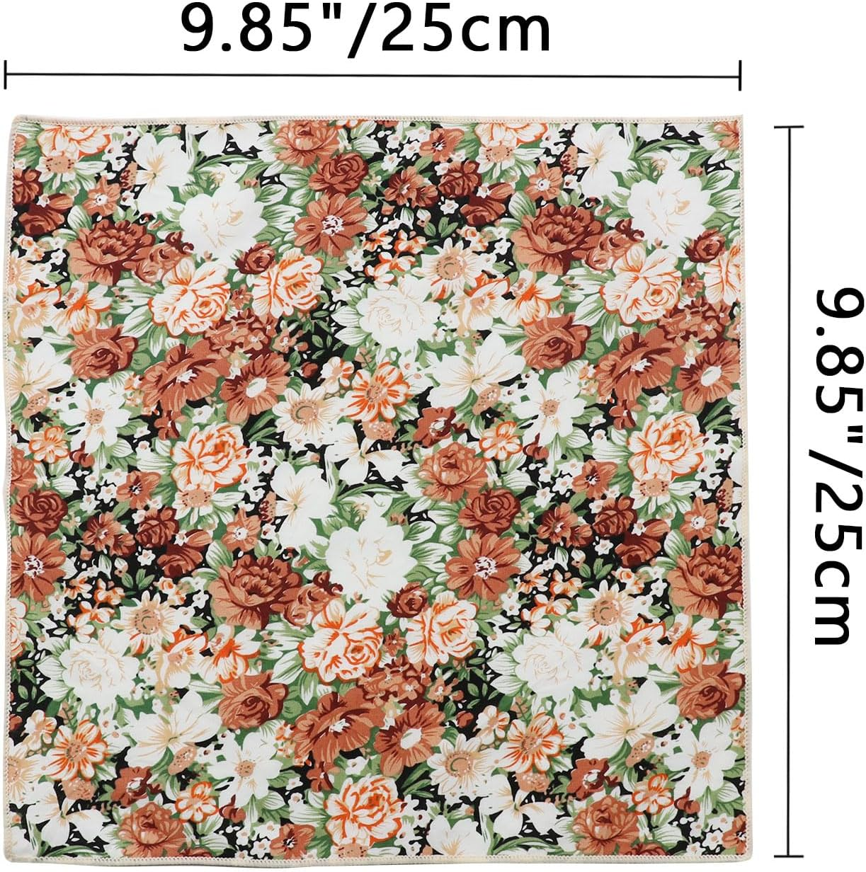 GHTIYLP Floral Pocket Squares for Men with Holder Printed Flower Mens Handkerchief Cotton Suit Pocket Hanky for Wedding - Hundred Flowers image number 3