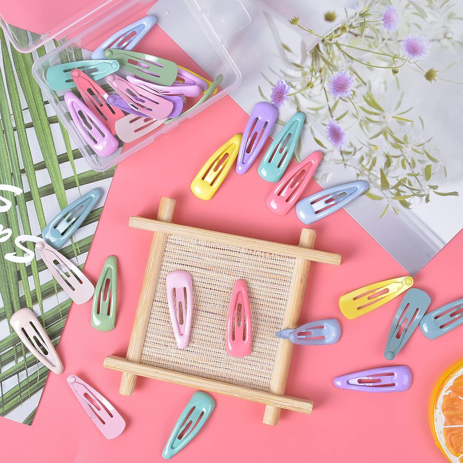 Girls Hair Clips 30 Pieces No-Slip Metal Hair Clips, Colorful Snap Barrettes for Girls, Drop Shape Clips, Candy Color Hair Barrettes Mini Sleepy Clips, for Toddler, Kids, Teens, Girls, Women image number 6