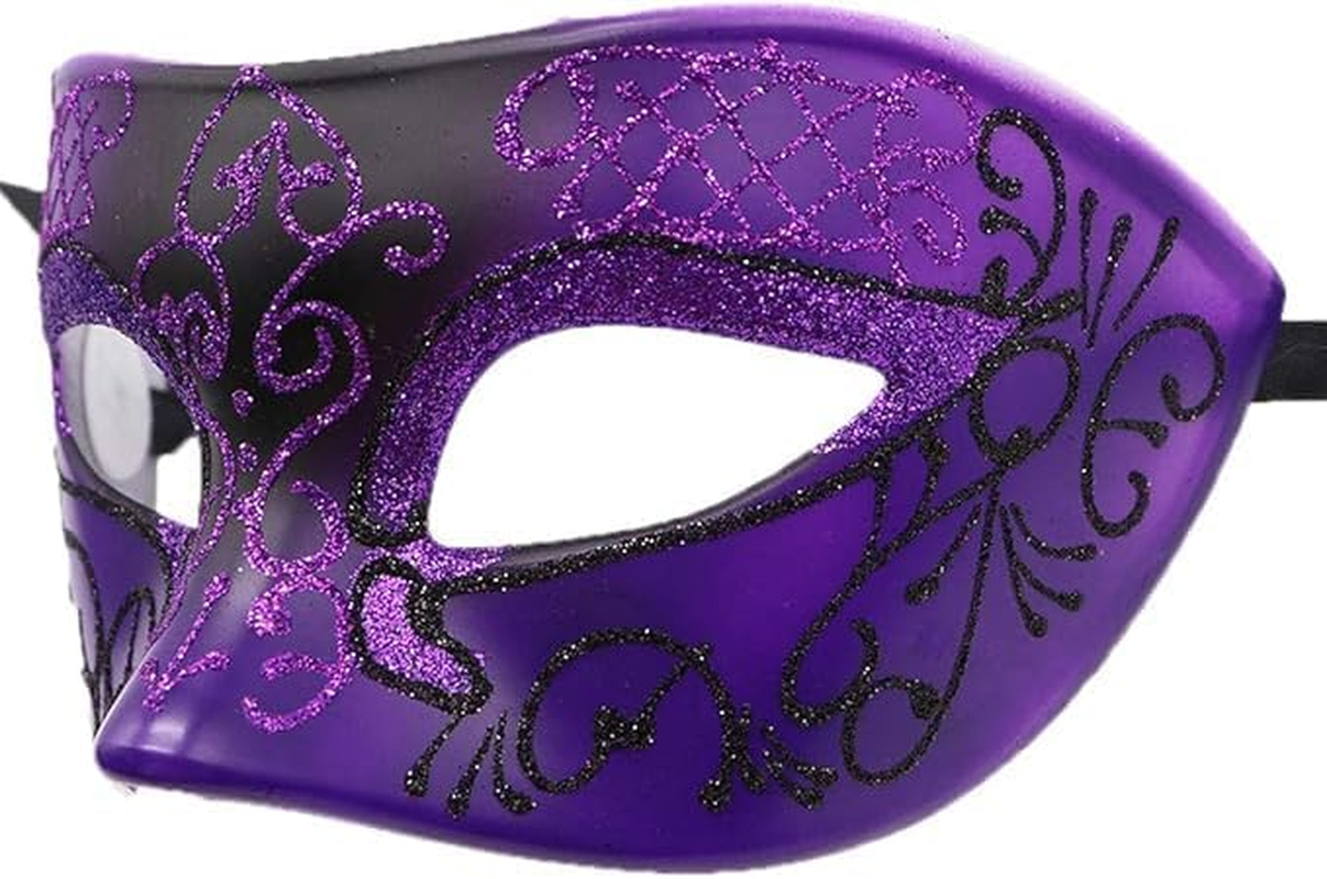 Mens Masquerade Mask Checkered Cracked Vintage Halloween Party Mask image number 2