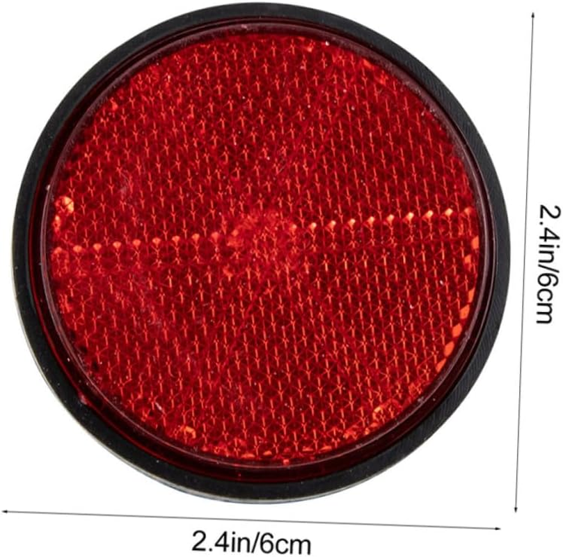 Luxshiny 6Pcs Red round Bike Reflectors Plastic Cycling Warning Reflective Tool for Mountain Bikes Motorcycles Rvs Safety Accessories image number 6