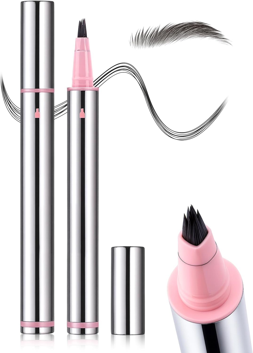 Erinde Waterproof Microblading Eyebrow Pen, Long Lasting Natural Eyebrow Pencil with Ultra-Fine Micro-Fork Tip, Creates Lifelike Hair Strokes, Smudge Proof Liquid Eye Brow Pen for Women Makeup 02#