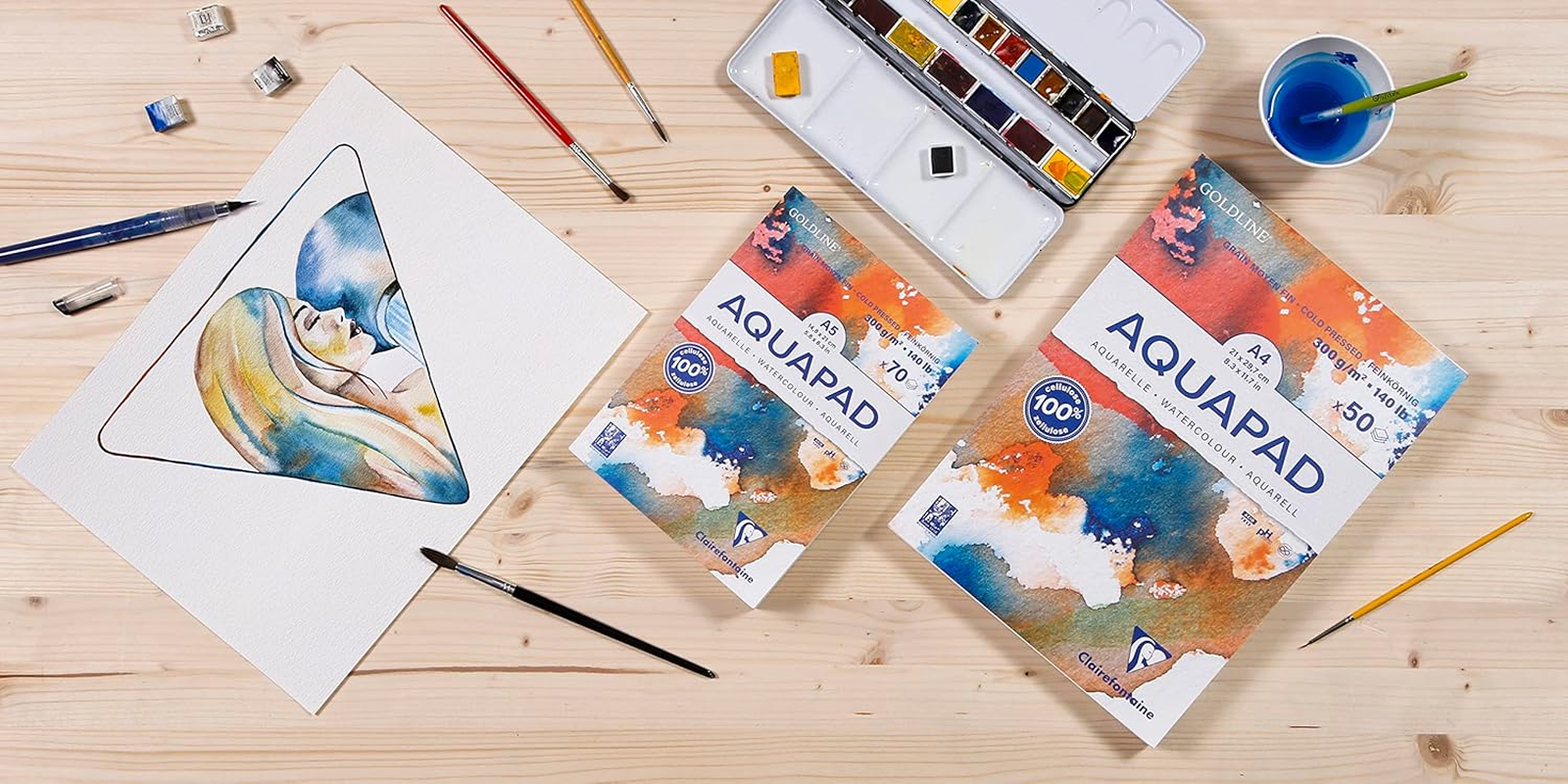 Clairefontaine Goldline Aqua Watercolour Pad 300Gsm A3 image number 1