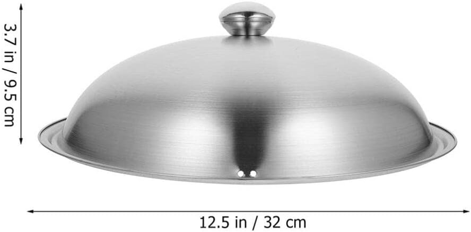 Luxshiny 12.6 Inch Stainless Steel Pot Lid Universal Pan Cover with Anti-Scald Handle for Wok Steamer Stockpot Kitchen Supplies