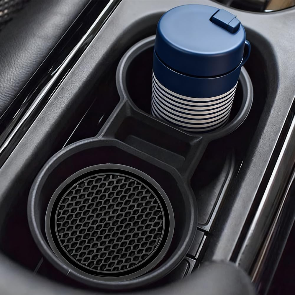 2PCS Car Cup Holder Coasters (Black), Suitable for Most Car Interior Accessories, Simple and Stylish, Perfect for Holding Coffee, Tea or Beverages.