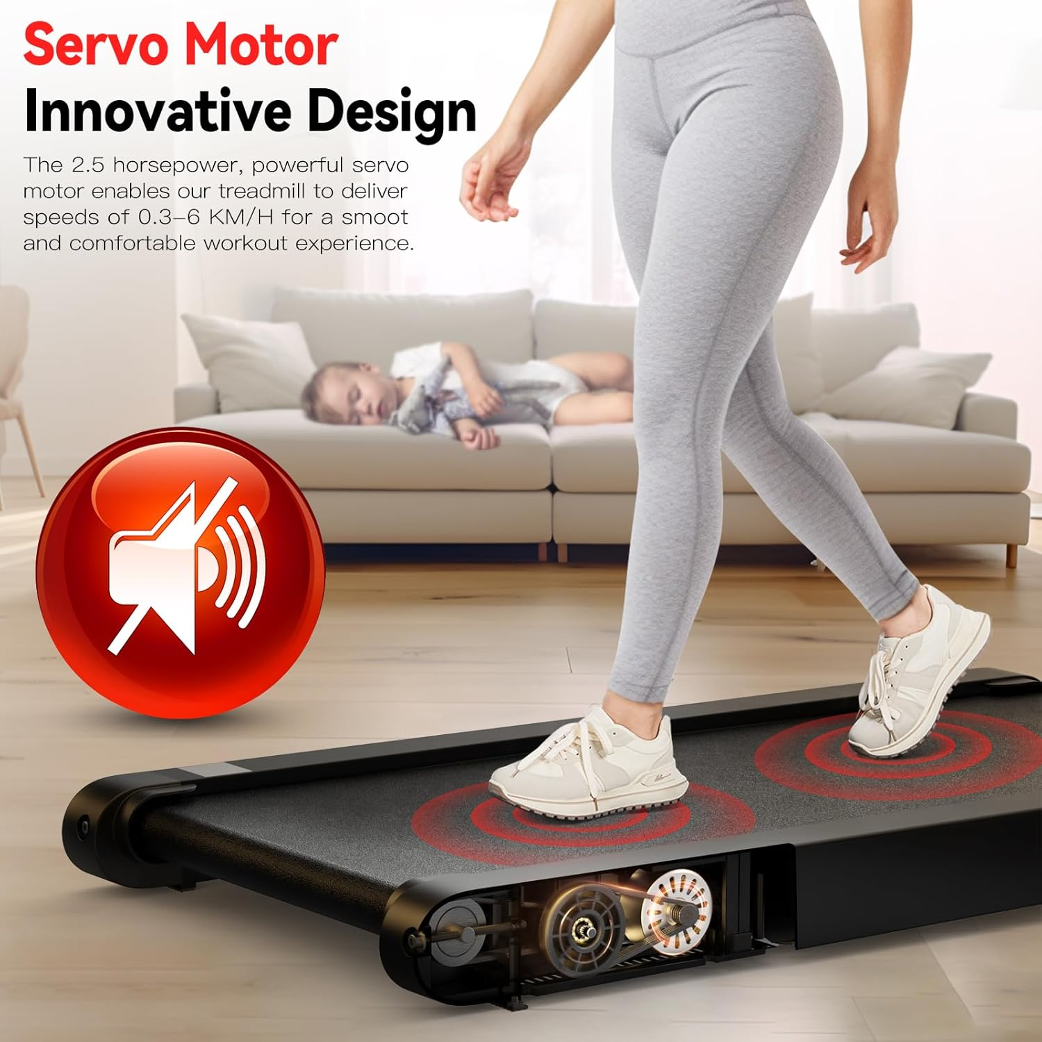 Sperax 3 in 1 Walking Vibration Pad, under Desk Treadmill with APP, Portable Treadmills for Home/Office, Walking Pad Treadmill with Remote Control image number 4