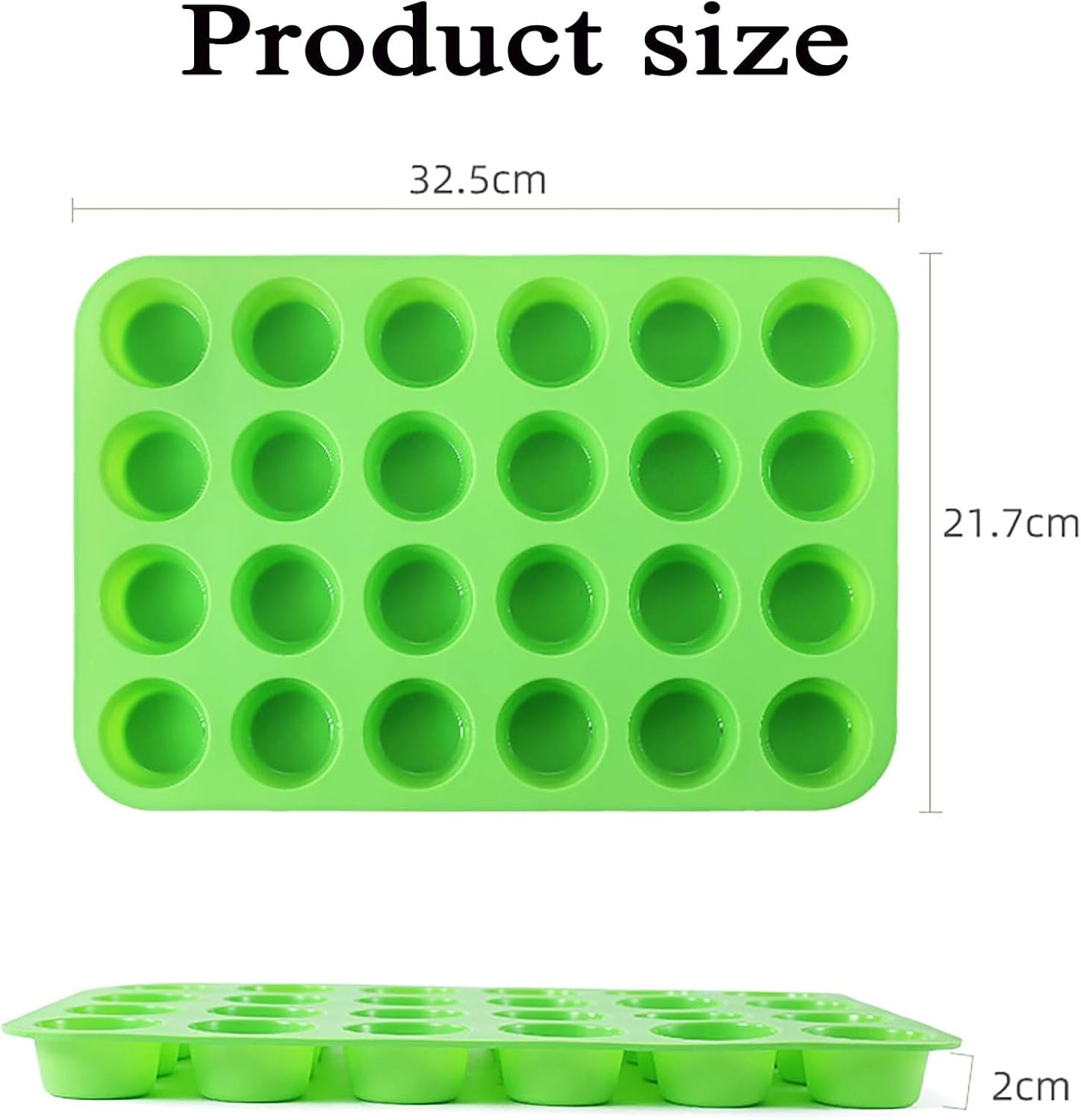 Silicone Muffin Pan Mini 24 Cups Cupcake Pan,Non-Stick BPA Free Muffin Pan Cupcake Bakeware Baking Mould Great for Making Muffin Cakes, Tart, Easy-Release Non-Stick Tray (Red, 1Pcs) image number 4