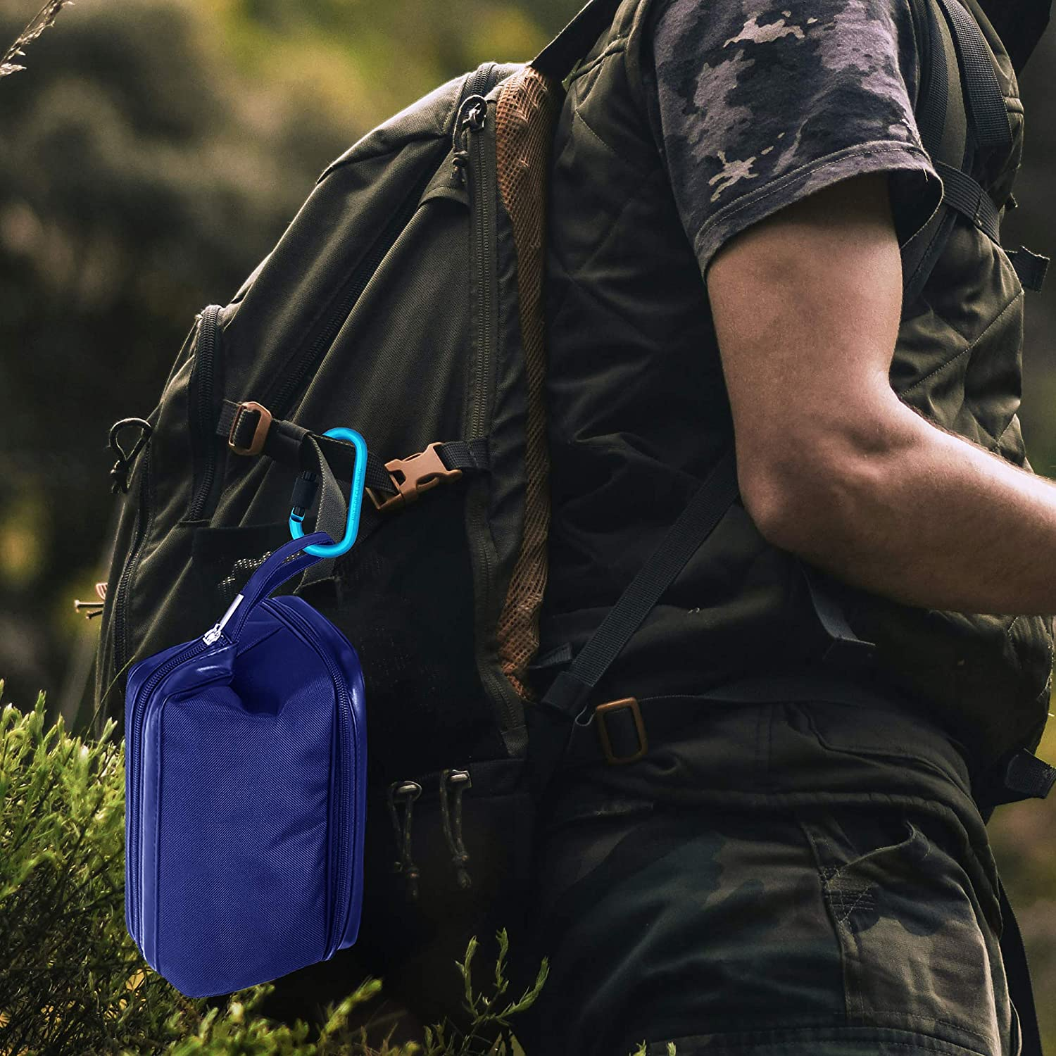 10PCS Screwgate Lock Keychain Clips Carabiner - 8 Cm Aluminum Durable D-Shape Spring Loaded Clip for Home, Rv, Camping, Fishing, Hiking, Traveling and Sports Outdoors image number 1