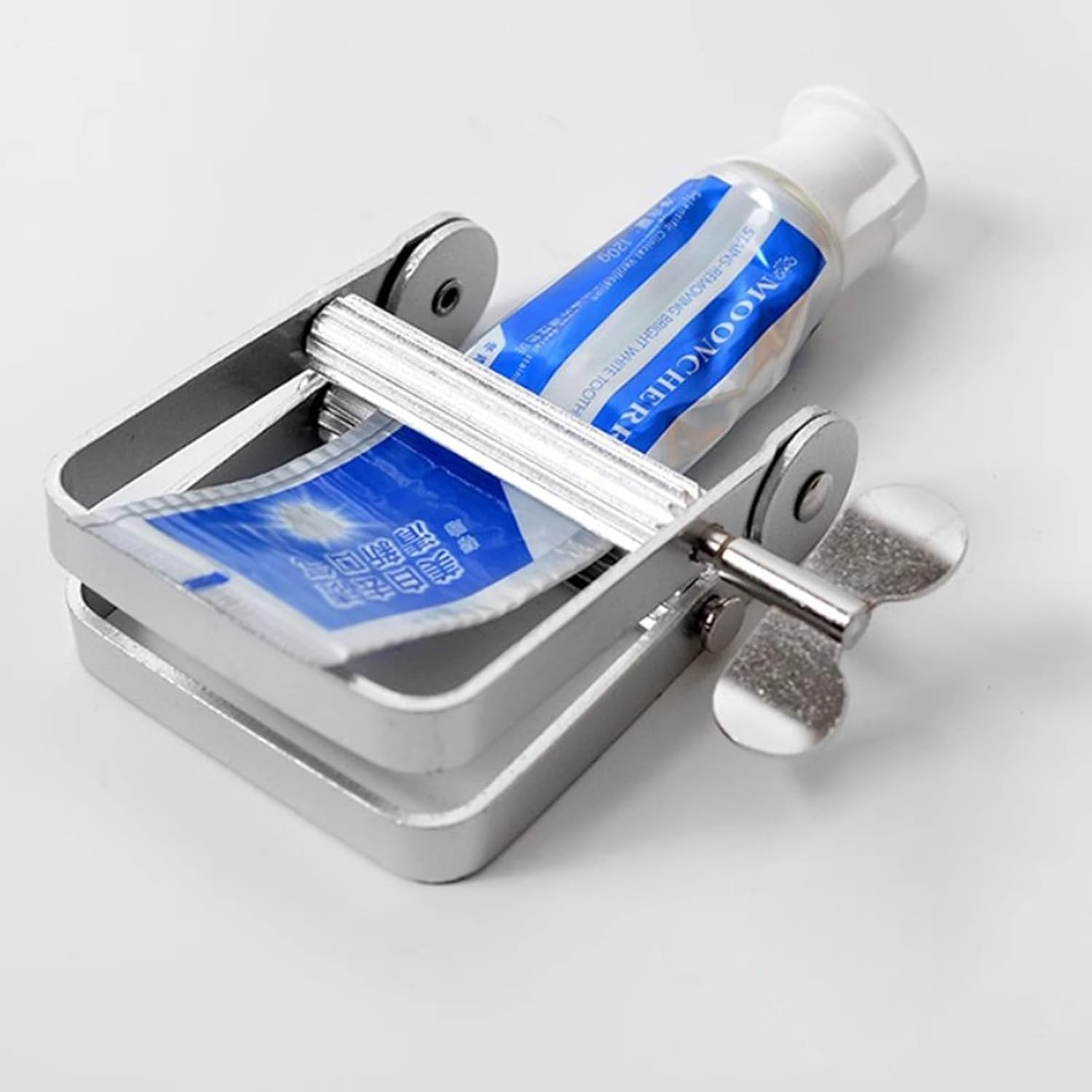 Metal Toothpaste Squeezer, Toothpaste Tube Roller Squeezer Tool for Easy Dispensing image number 3