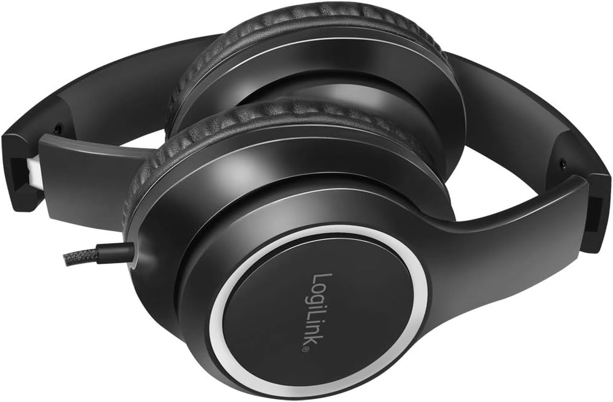 Logilink HS0053 Stereo Headset with Microphone, with Integrated Controls, Soft Over-Ear Ear Ear Pads and Easily Adjustable Headband image number 1