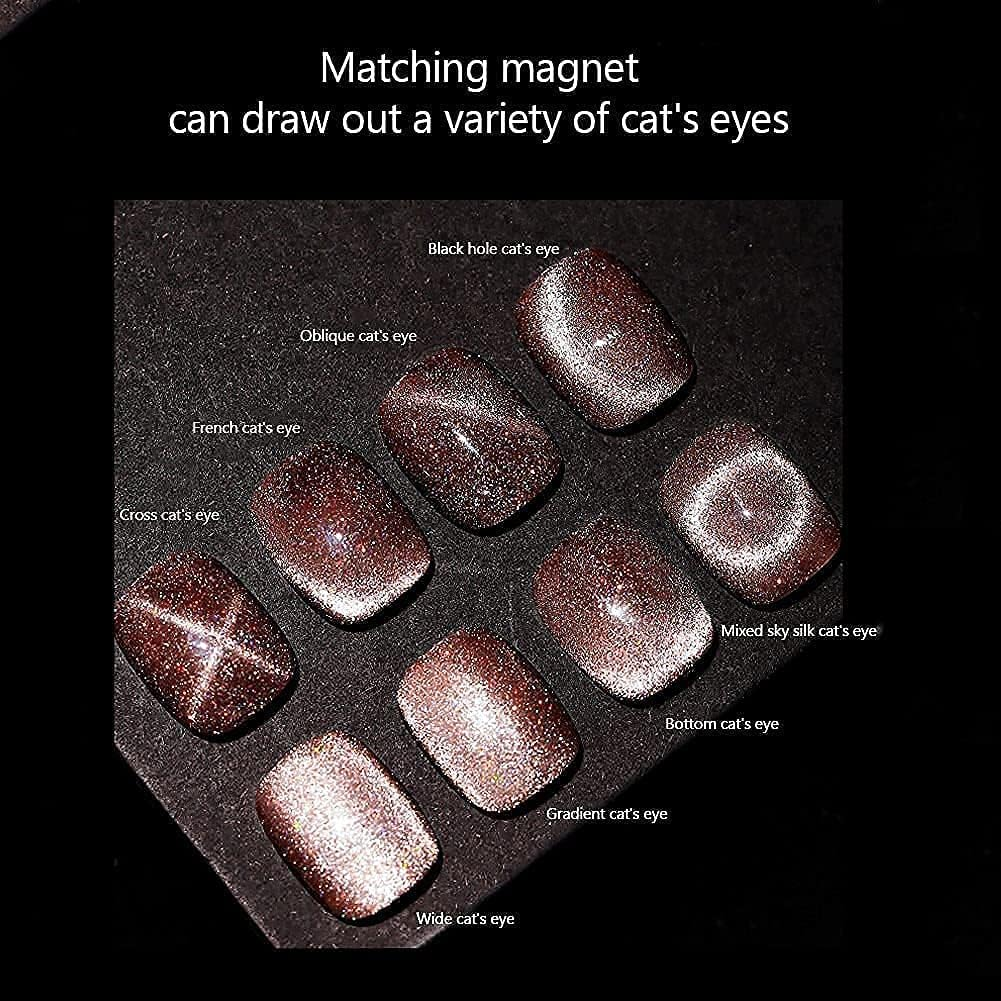VERONNI Reflective Glitter Cat Eye Gel Nail Polish - Sparkling Diamond, Magnetic, UV LED Varnish - Soak off Gel Nail Art Set (12 Colors) with Magnet image number 6