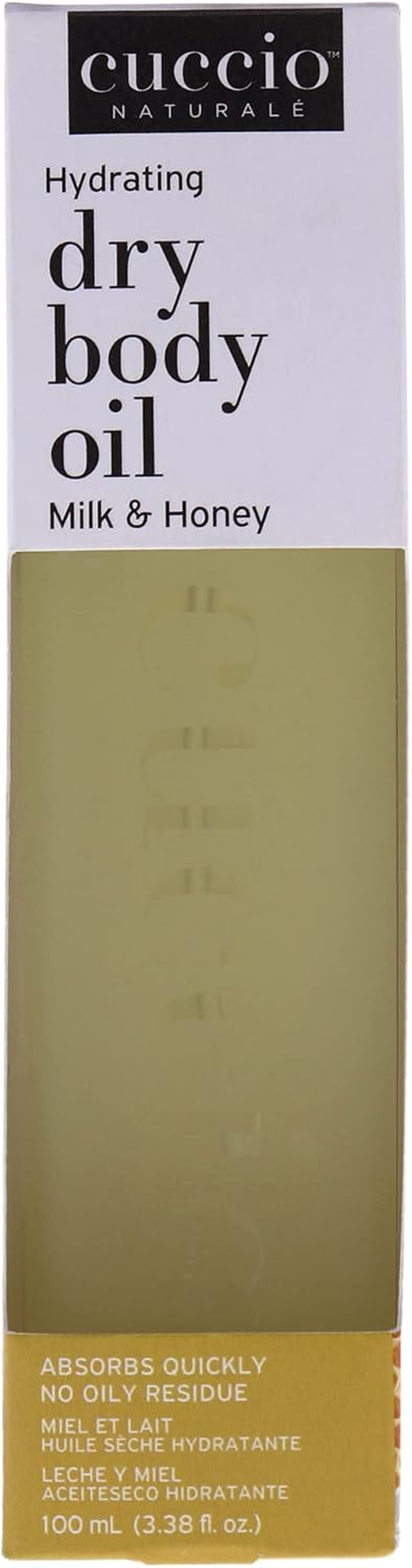 Cuccio Naturale Hydrating Dry Body Oil - Scented, Renewing and Essential Moisturizing Treatment for Dry Skin Repair - Paraben Free Formula with All Natural Ingredients - Milk and Honey - 100 ML image number 1