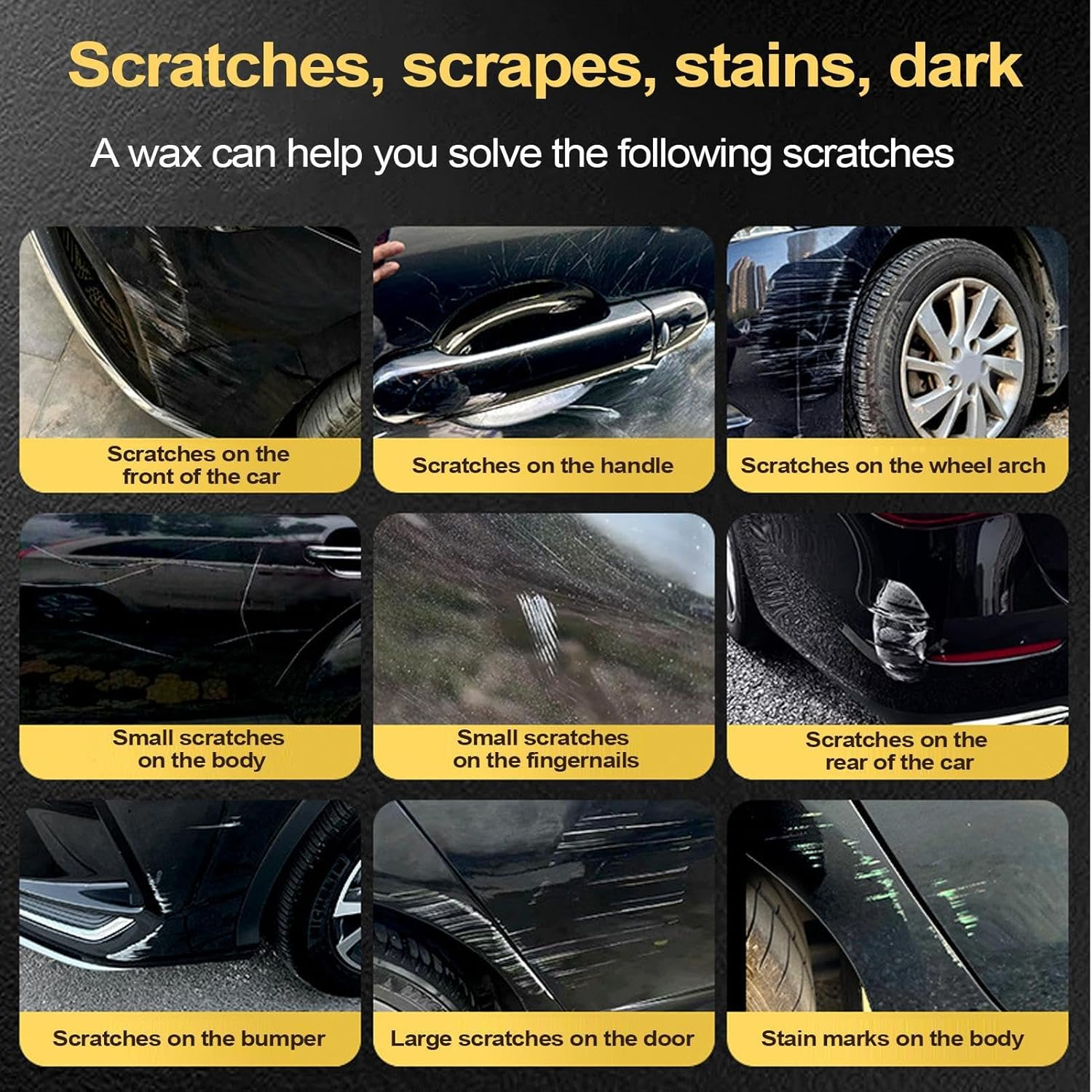 Car Scratch Repair Wax - 120Ml Auto Paint Scratch Remover - Professional Black Paint Polishing Paste for Vehicles, Automotive Exterior Cleaning Cream image number 4