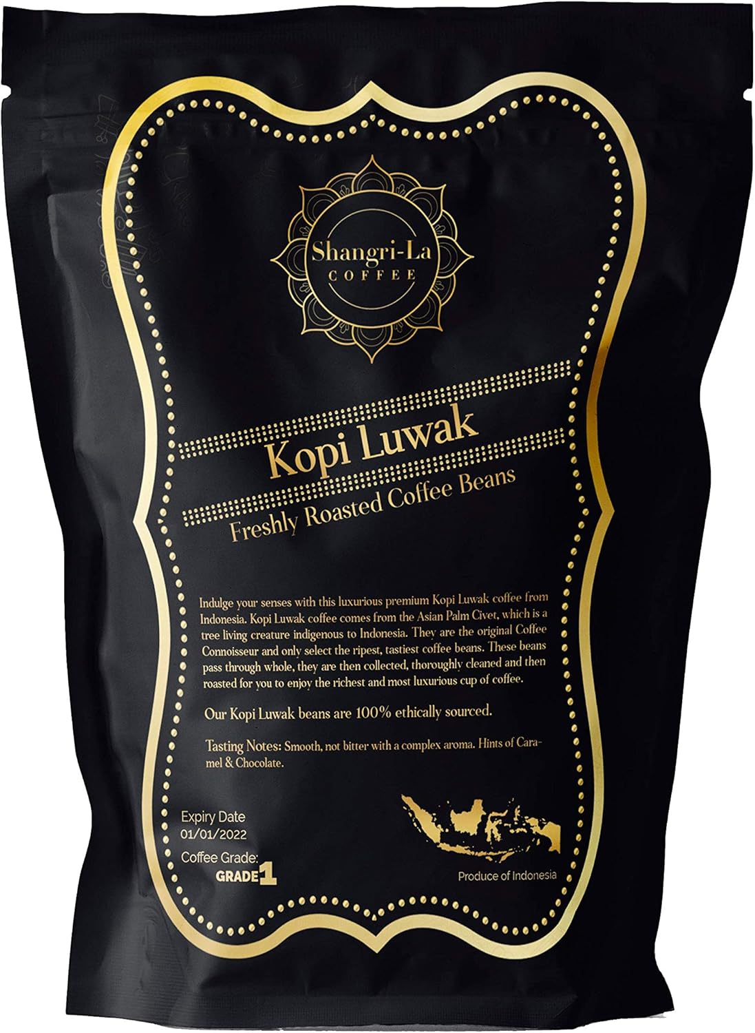Shangri-La Coffee - Wild Kopi Luwak Coffee Whole Beans - Ethically Sourced - 250 Grams (Other Weights & Bean Types Available) - Produce of Indonesia image number 5