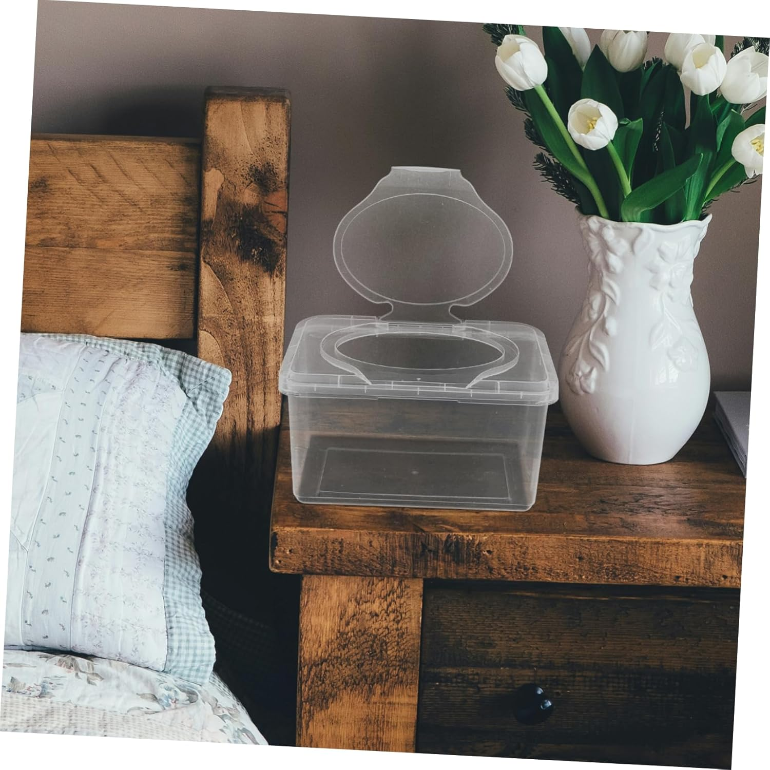 Alipis Bathroom Wipes Dispenser 2-Pack Wipes Box 1100Ml/1850Ml Tissue Boxes Adhesive Organizer image number 5