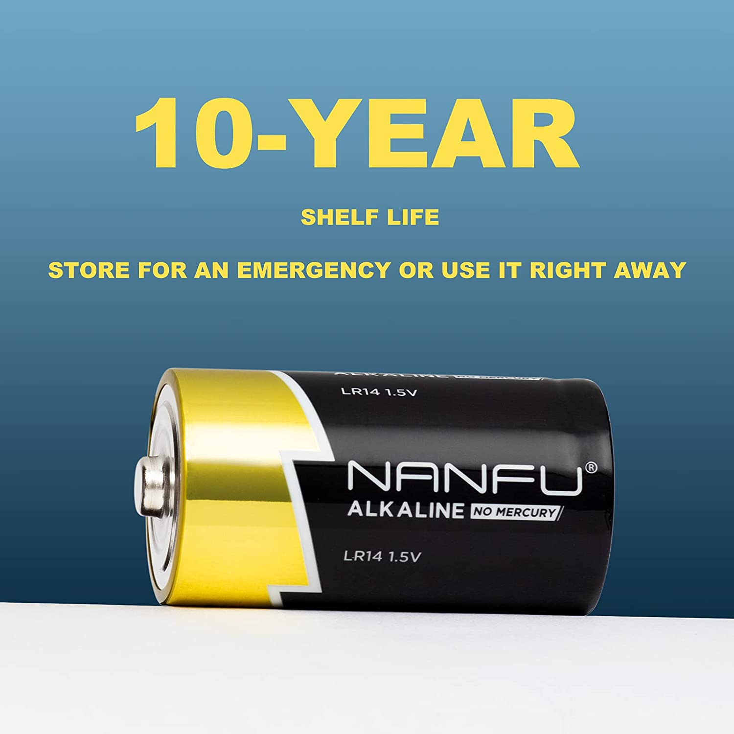 NANFU Alkaline C Cell Batteries(12 Count), 1.5V Large Capacity Non-Rechargeable Leak Proof Premium Alkaline Batteries with 10-Year Shelf Life for Flashlights, Medical Equipment, Toys, Radio, Water Heater, Cooking Utensils