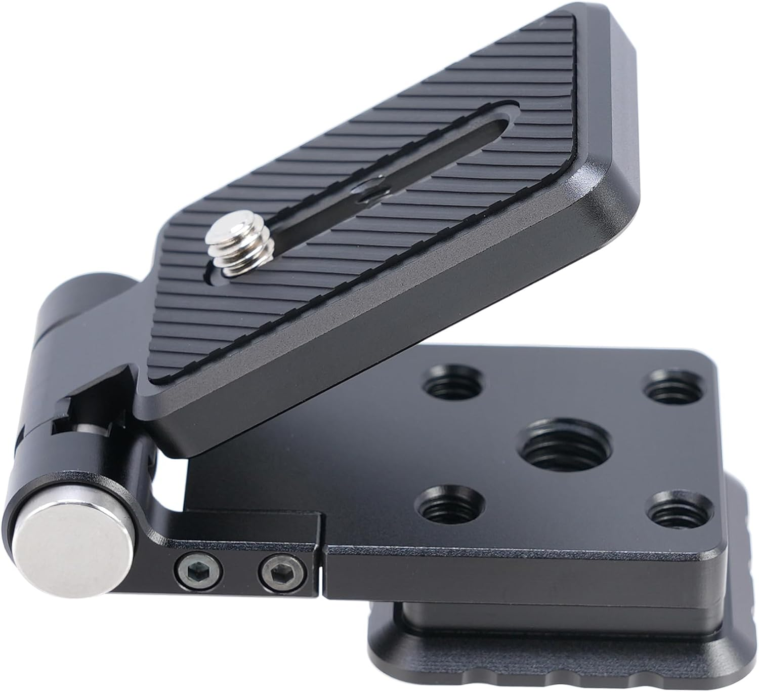 FOTGA Foldable L-Shaped Quick Release Plate, Universal Vertical/Horizontal Recording Camera L Bracket, 90&deg; Adjustable Aluminium Tripod Plate with Arca & 1/4" 3/8" Thread (110G, 3Kg Load Capacity) image number 6