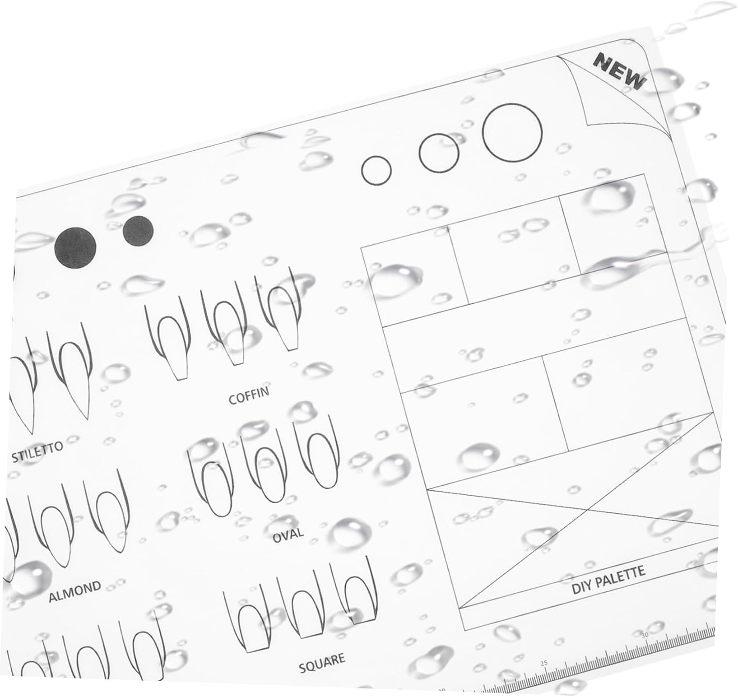 DINHEAROM Silicone Acrylic Nail Training Mat for Manicure Art Practice Reusable Nail Art Application Pad Soft Non Slip Sheet for Creating Beads and Shapes Protective Manicure Work Surface image number 6