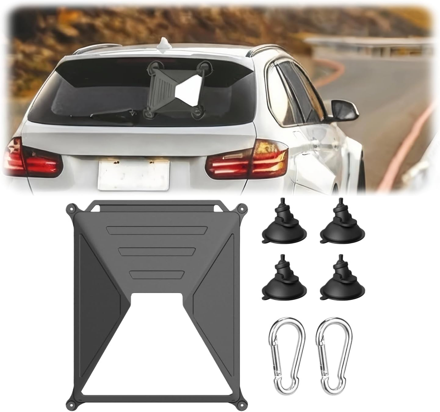 Starlink Mini Suction Cup Mount,Starlink Mini Car Mount Protect Silicone Case for 2-In-1 Roof Cover for Sunroof Window, Ensure Stable Satellite Signal for Cars, Rvs, Trucks, Boats and Road Trip(Black)