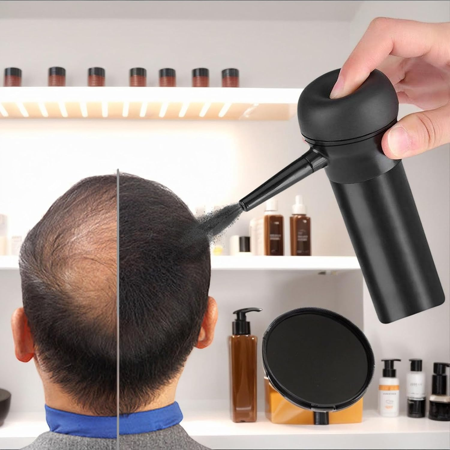 Hair Fiber Applicator, Hairline Concealer Tool, Precision Pump Nozzle, Volume Enhancing Design, Lightweight Styling Accessory, Ideal for Thinning Areas, Adults, Travel, Daily Use