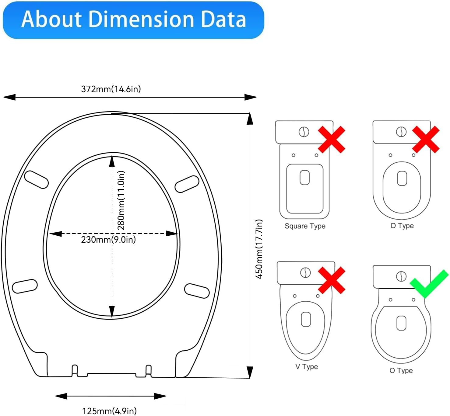 Kovizen Soft Close Toilet Seat, Oval Toilet Seat with Quick Release for Easy Clean, Simple Top Fixing, White Toilet Seats with Adjustable Hinges, O Shape image number 4