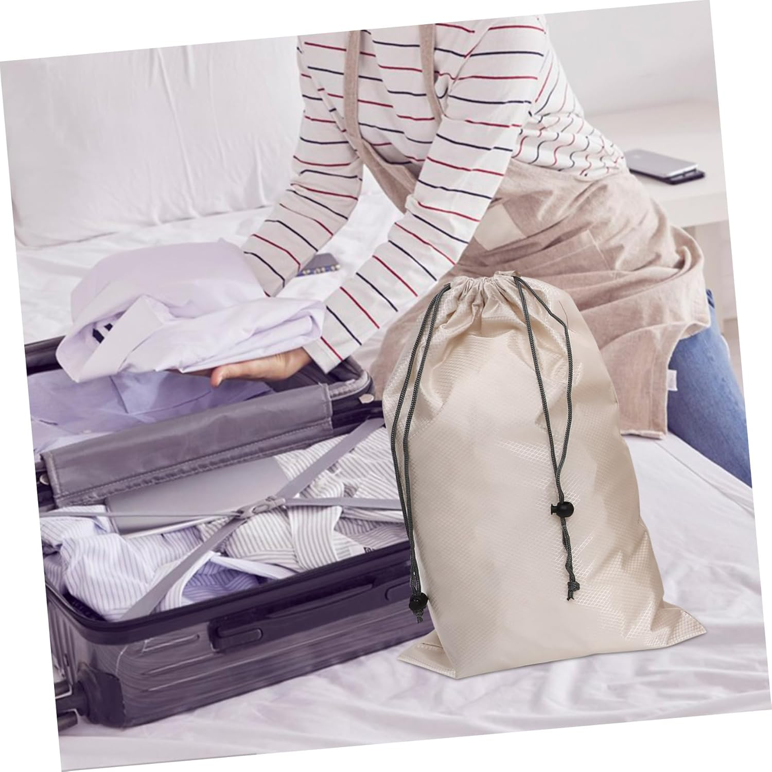 GLSTOY 6Pcs Travel Packing Organizers Set Compression Cubes Polyester Easy Access image number 1