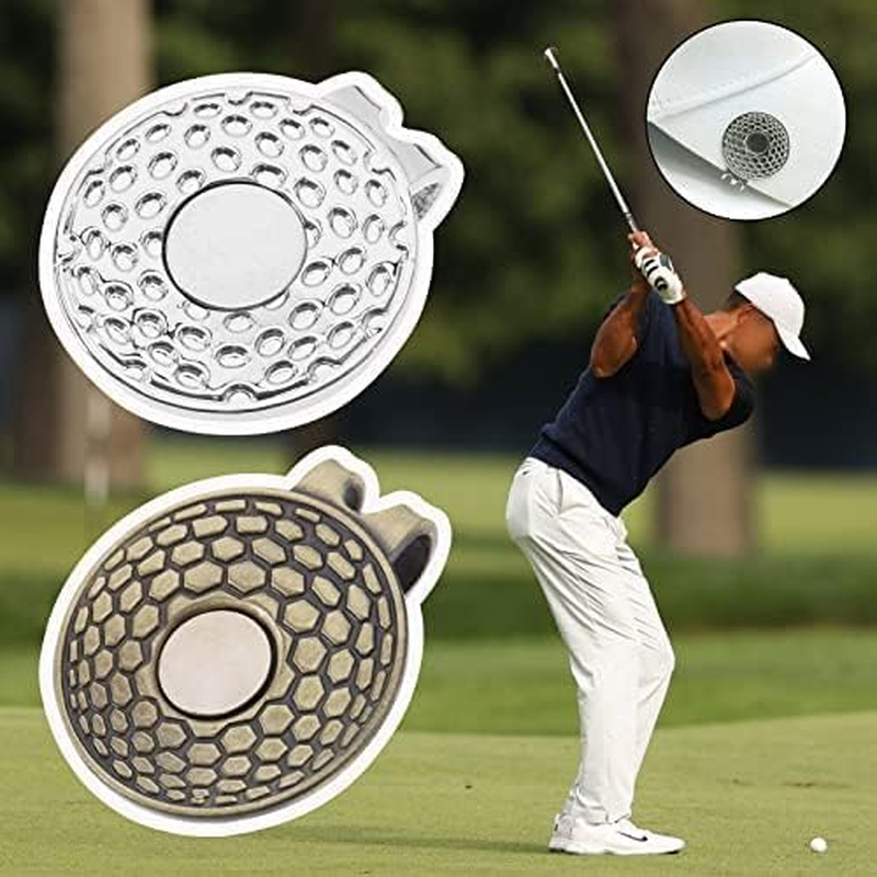 3 Pack Magnetic Golf Ball Hat Marker Clips, Zinc Alloy Golf Hat Clips for Golf Training and Cap Use(Silver, Bronze, Black) image number 5