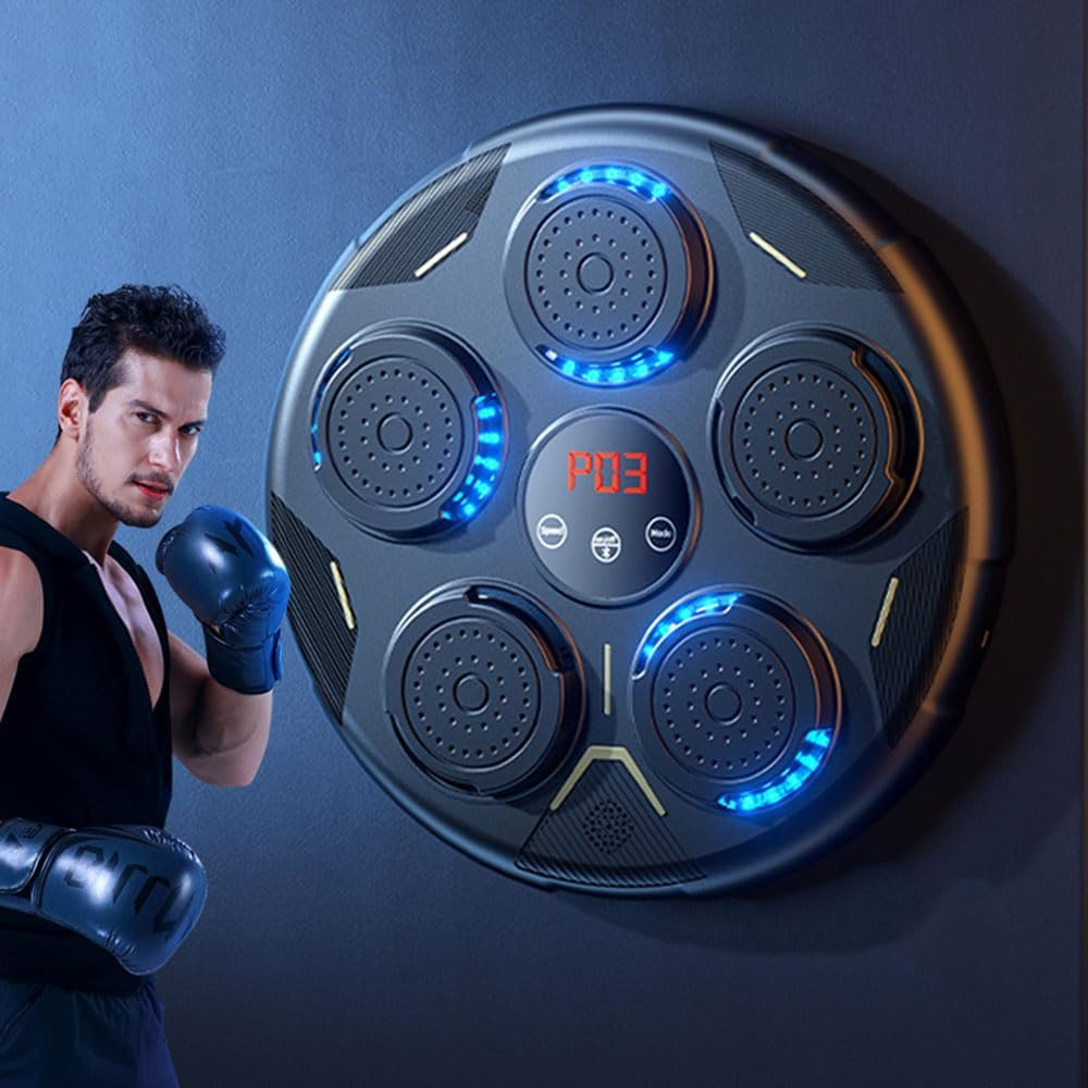 Music Boxing Machine with Glove, Bluetooth Smart Training Equipment, Wall Mounted Focus Agility Digital Target Punching Pads Suitable for Kids image number 2