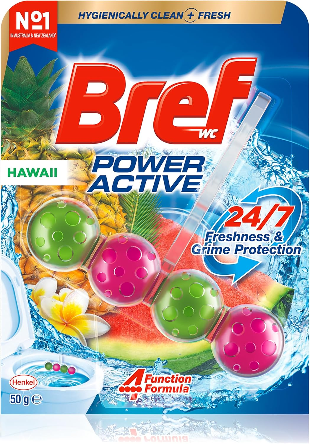 Bref Escapes Hawaii Sensation with Air Freshener Effect, Rim Block Toilet Cleaner, 50G image number 2