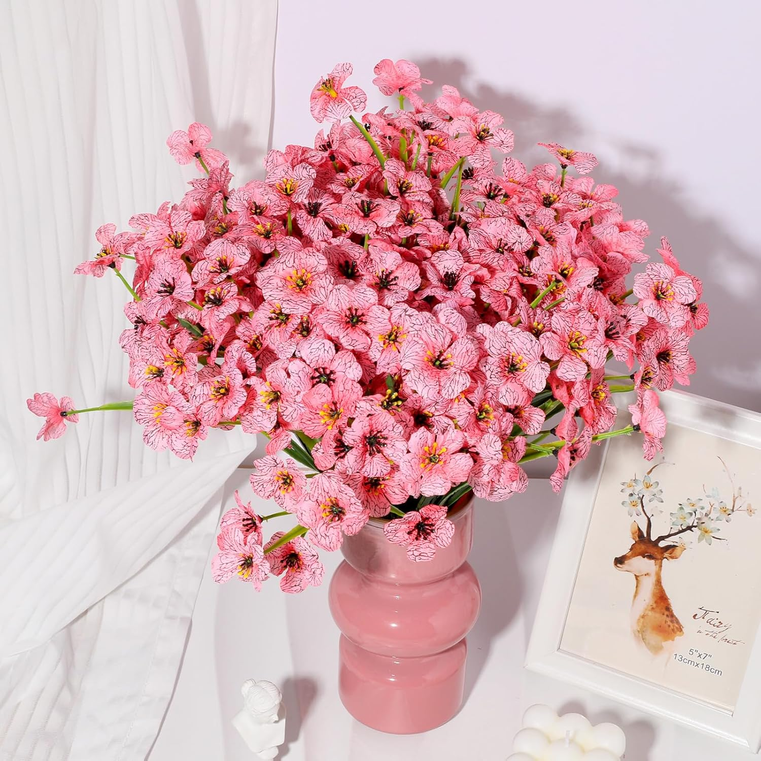 Kyeeadiy Artificial Flowers in Potted 18 Stems Indoor Decoration, Artificial Violets Maintenance Free for Home, Office, Wedding (Pastel Colors) image number 6