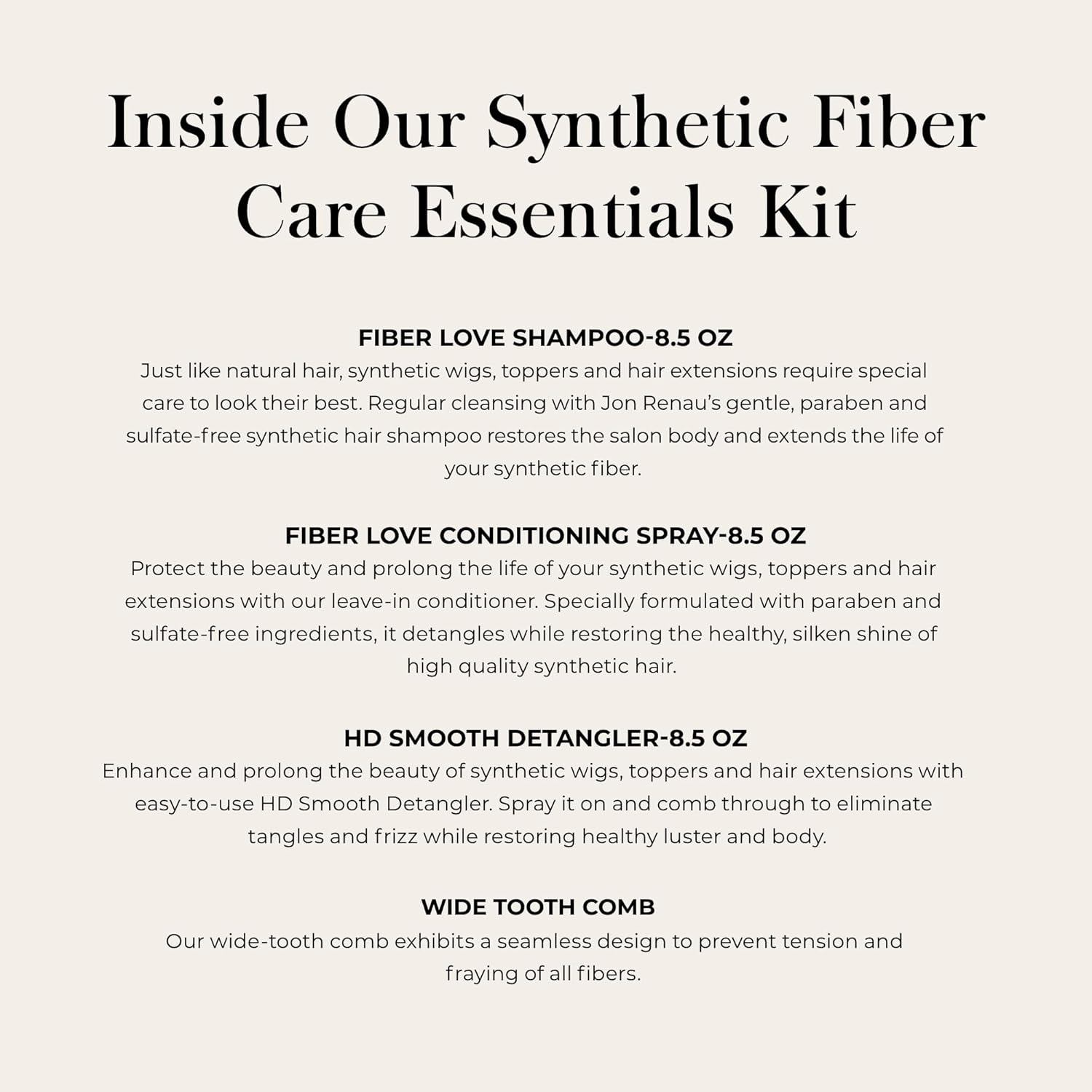 Jon Renau Synthetic Hair Full Size 4-Piece Kit