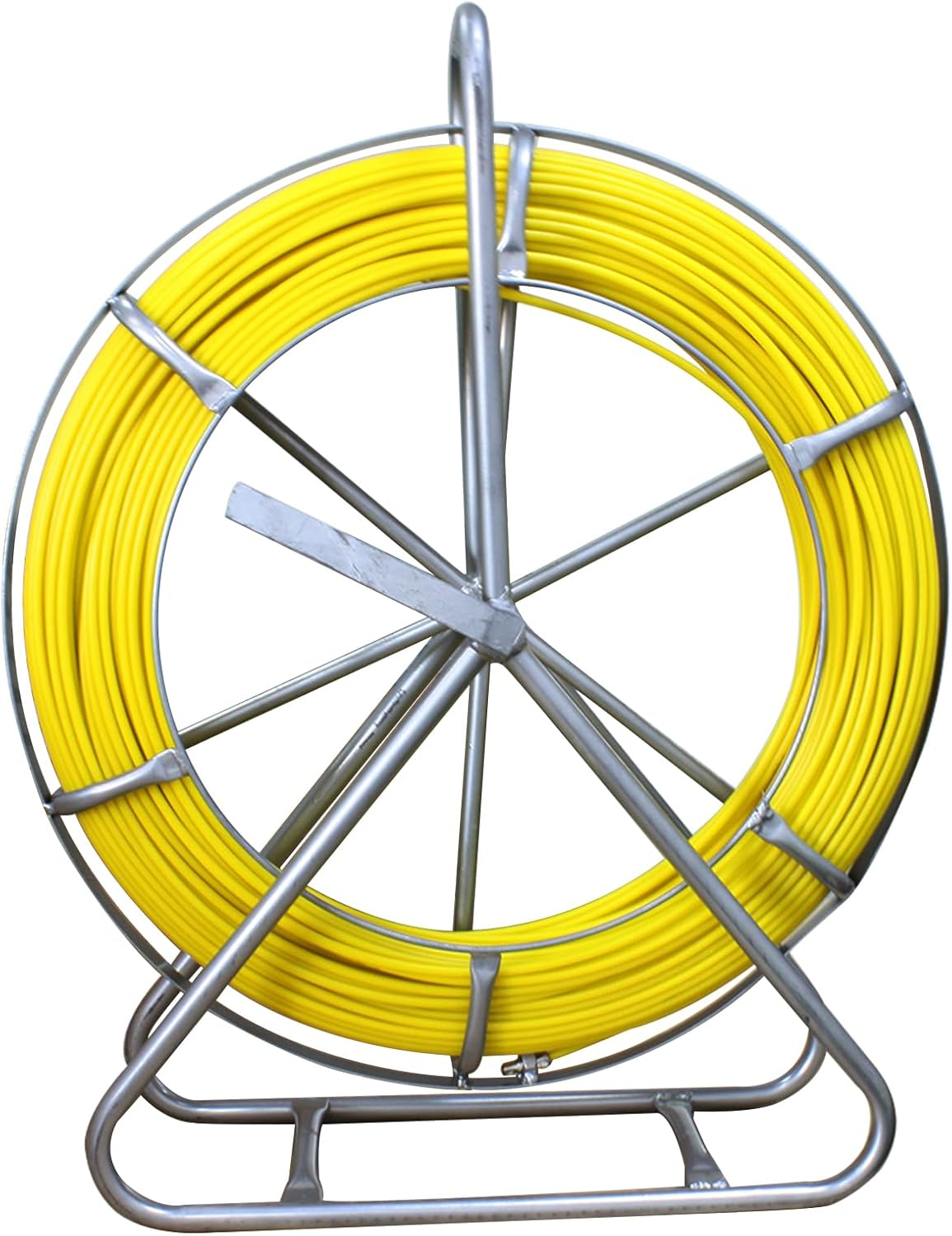 Acbbmns Fiberglass Fish Tape Cable Puller, 6Mm X 130M Fiberglass Wire Cable Running Rod Duct Rodder Puller with Brake and Steel Reel Stand image number 2